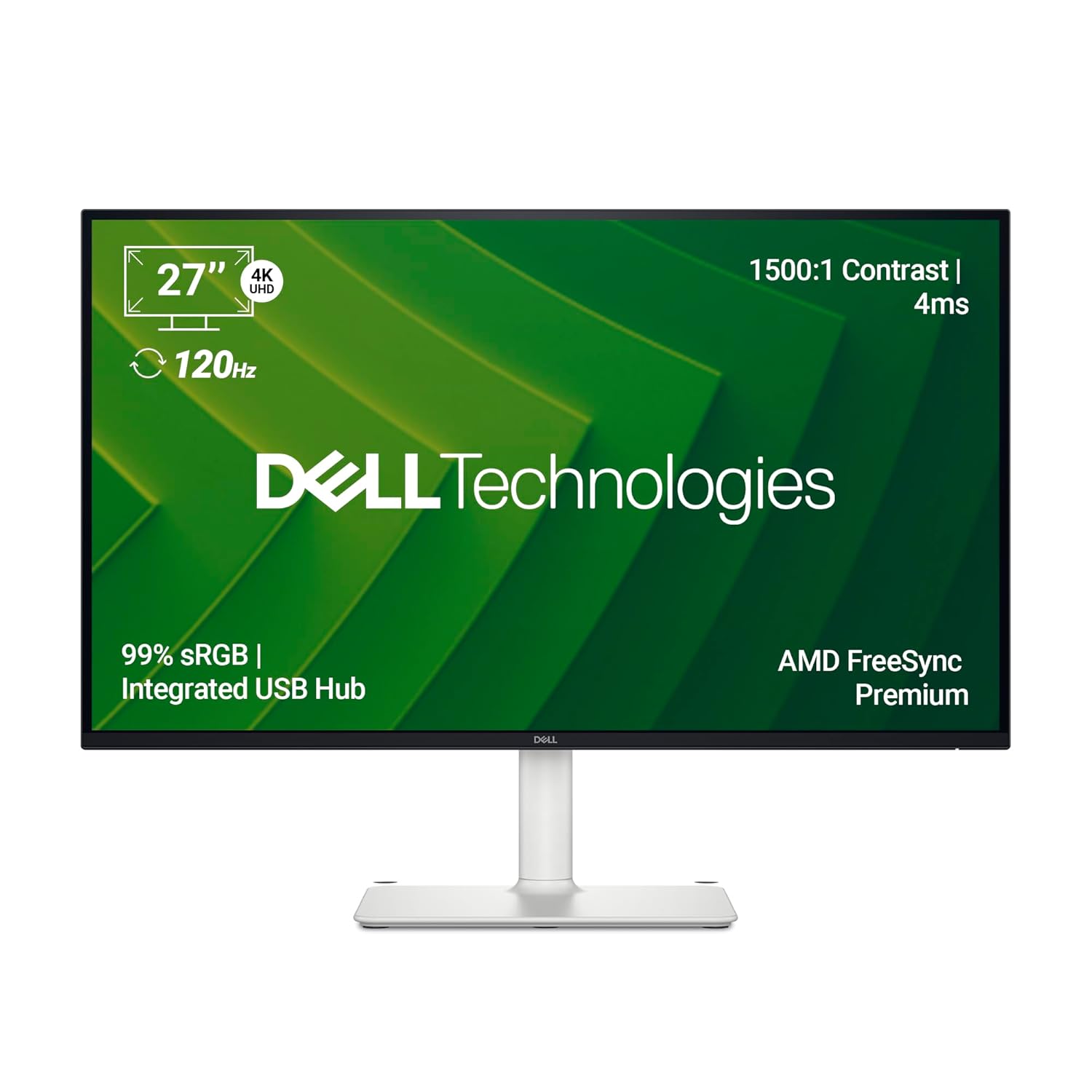 Dell S2725QC 27"/68.58 cm USB-C Monitor|Titan Grey|IPS 120Hz| 350 cd/m2 |4 ms, Contrast 1,500:1| Tilt, Height, Pivot & Swivel Adjustable|Ports: 2X HDMI| 2 * 5W Speakers|99% SRGB |AMD Freesync Premium