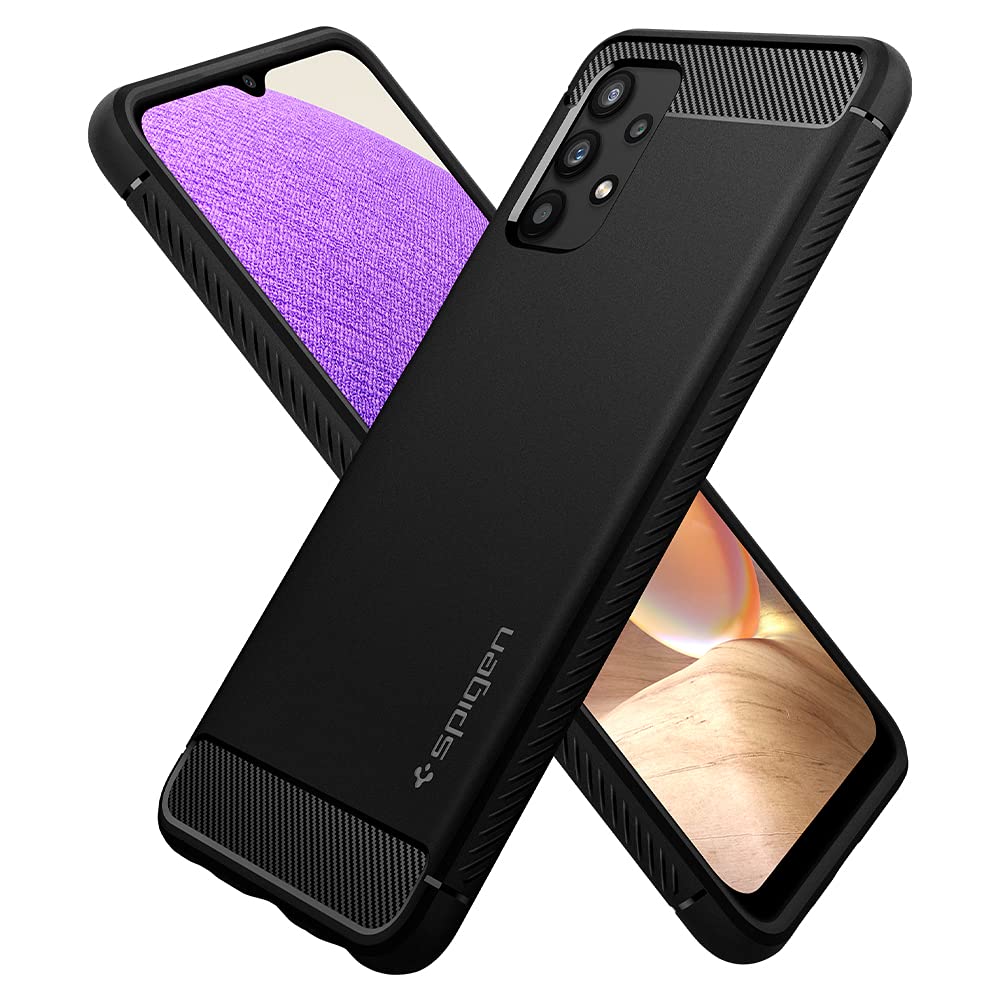 Spigen Rugged Armor for Samsung Galaxy M32 5G Case, Galaxy A32 5G Back Cover - TPU｜Matte Black