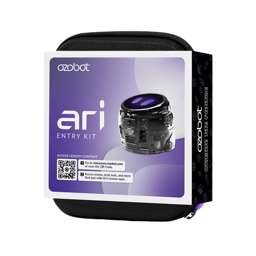 Ozobot Evo Entry Kit: Interactive STEM Coding Robot for Kids Ages 5+, Screen-Free Learning with Color Code Markers, Blockly Programming, Includes Charging Cable & Protective Case, Educator Approved