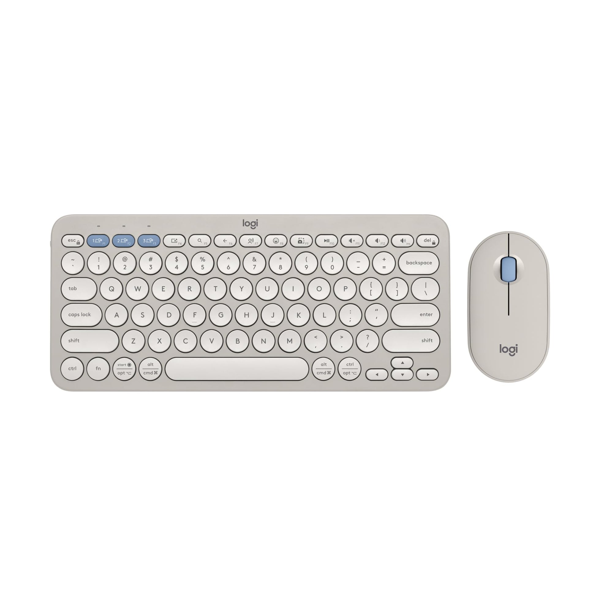 Logitech Pebble 2 Combo, Wireless Keyboard and Mouse, Quiet and Portable, Customisable, Logi Bolt, Bluetooth, Easy-Switch for Windows, macOS, iPadOS, Chrome - Tonal Blue