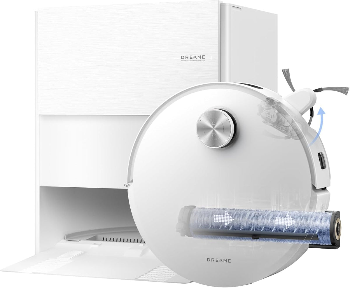 dreame Aqua10 Roller AE Robot Vacuum and Mop, Fresh Water Self-Washing | Carpet-Safe Roller Guard, Thermo Mopping, 30,000Pa Suction & Detangling for Hair, Edge to Corner Cleaning