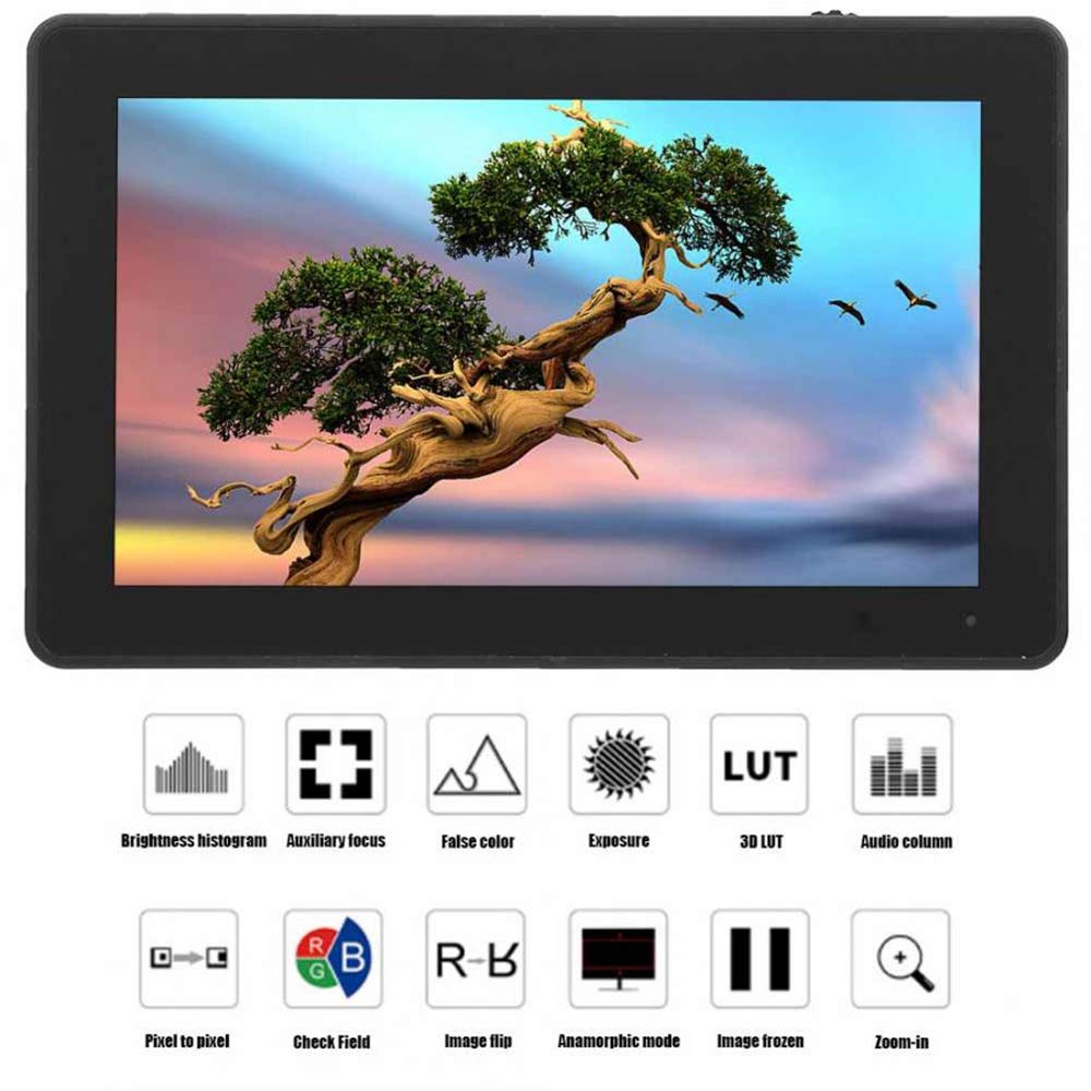 Feelworld F6 Plus LCD Monitor 5.5 Inch(13.9Cm) Suppor 4K 3D DSLR Camera Field Monitor 1080P for DSLR Cameras and Gimbal Stabilizer, Black