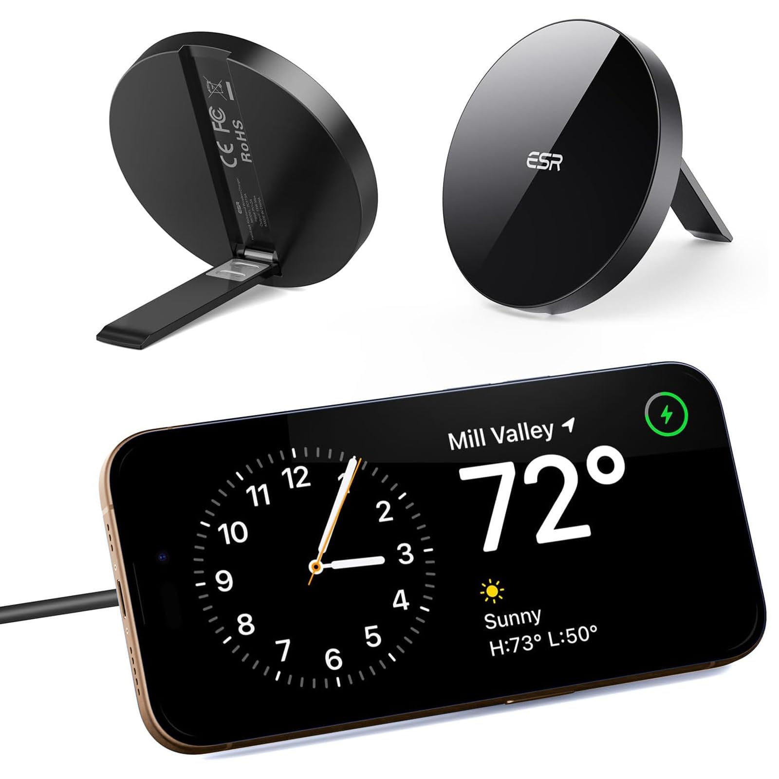 ESR Magnetic Wireless Charger, Magsafe Charger Compatible with iPhone 16/15/14/13/12 Series, AirPods 4/3/AirPods Pro, Strong Magnetic Lock, Silver