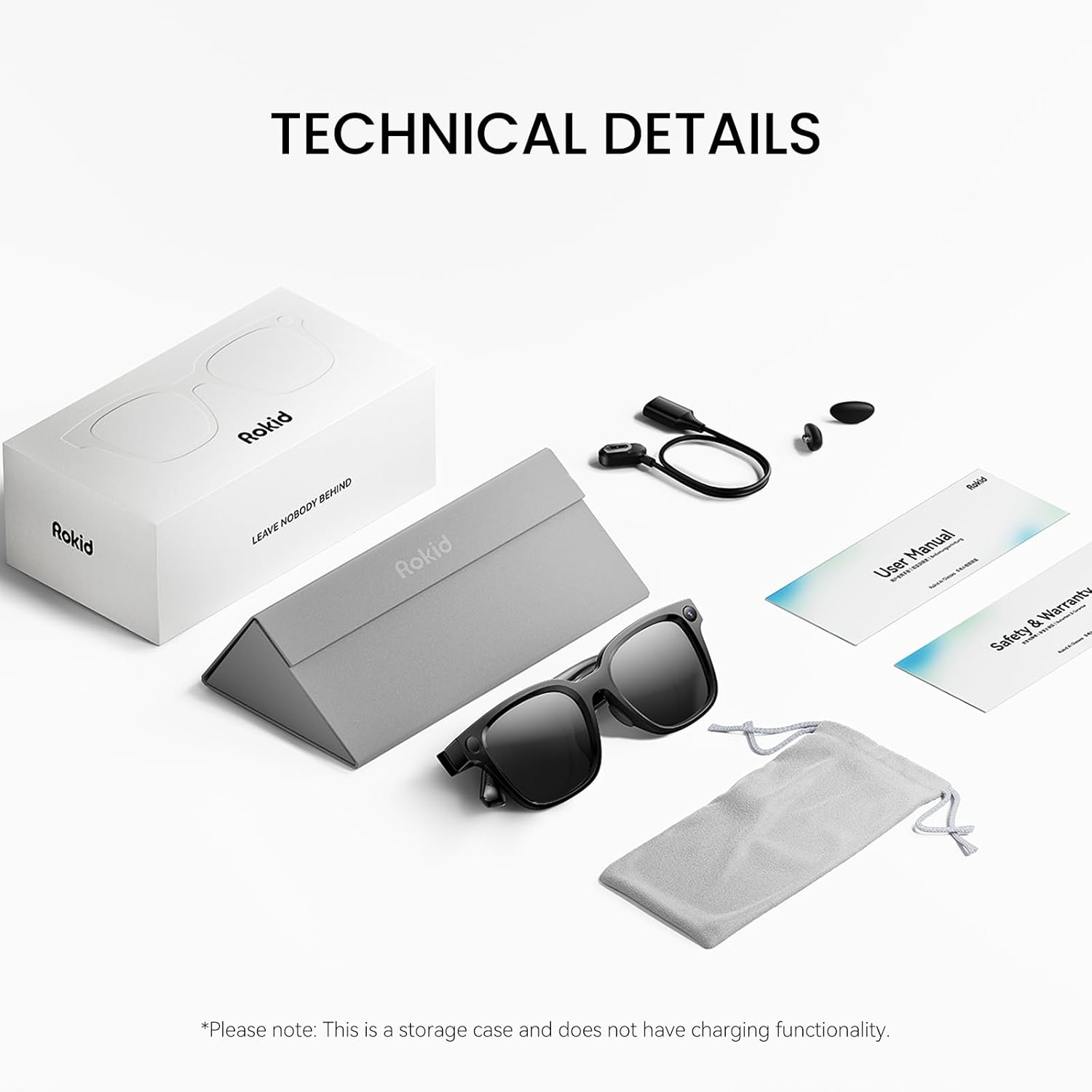 Rokid 2026 AI Glasses Style smart Glasses with ChatGPT & Gemini, Real-time Translation,12MP Camera, Open-Ear Audio, Voice-Controlled Assistant, Hands-Free Calls, Productivity for Travel(no Display)