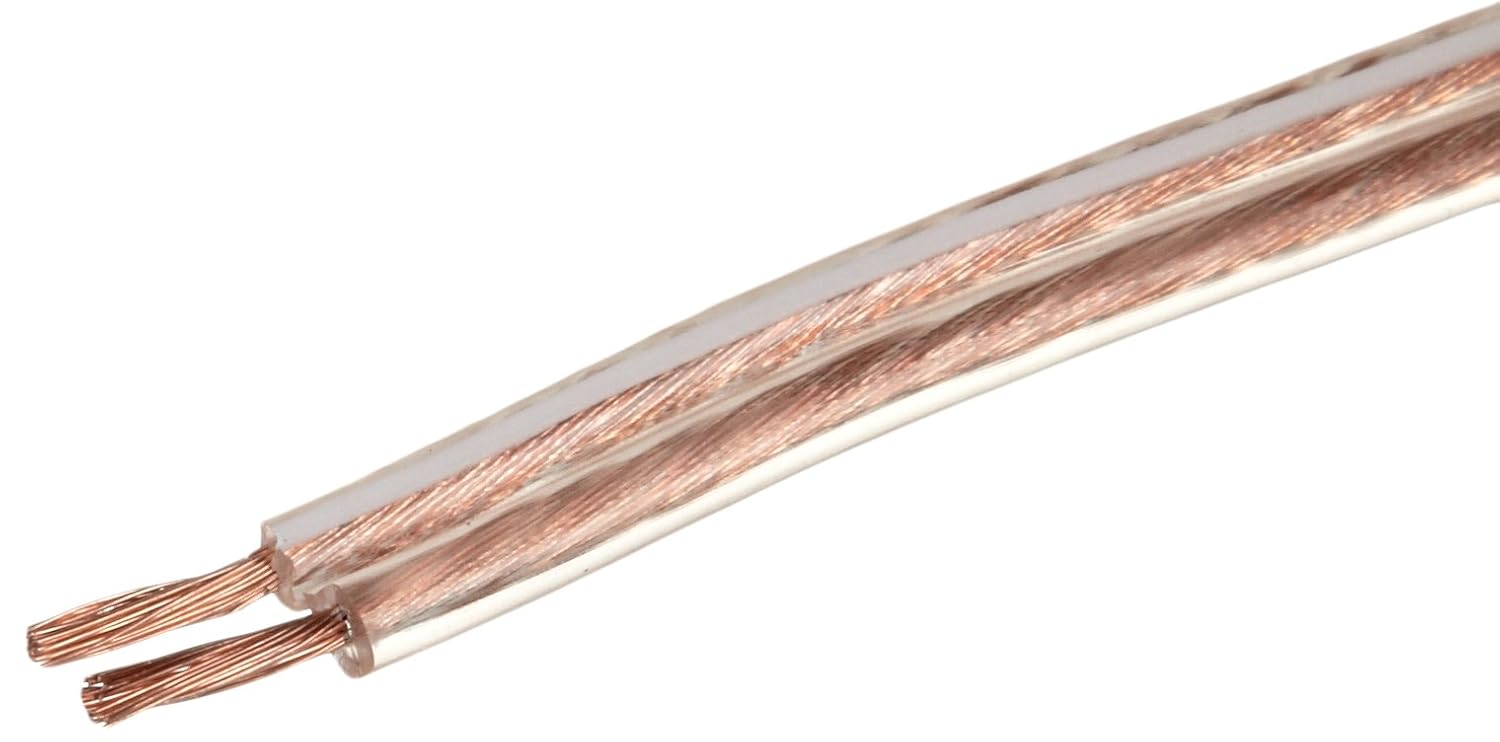 amazon basics 16-Gauge Speaker Wire - 100 Feet, Transparent