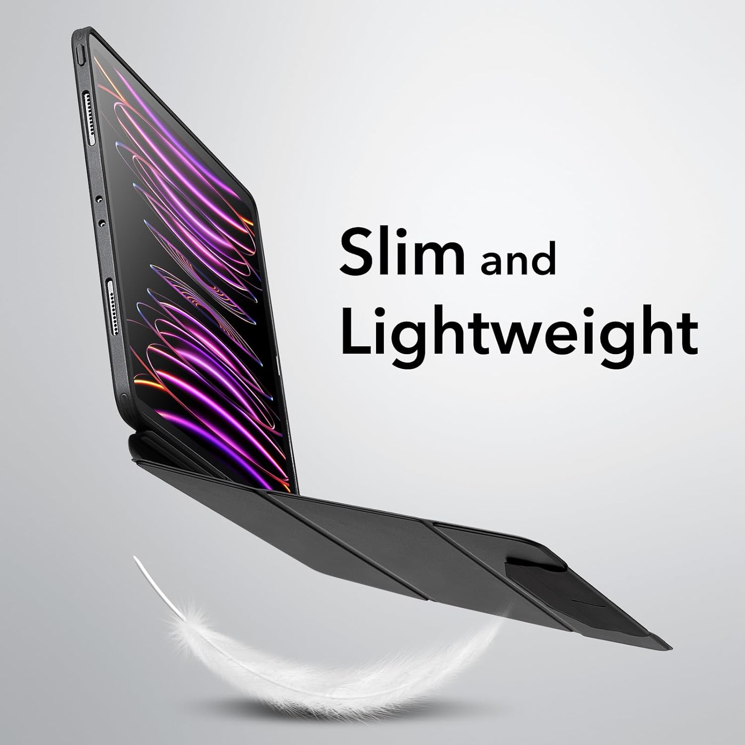 ESR for iPad Pro 12.9 inch Case (2022/2021), iPad Pro Cover, Detachable Magnetic Cover, Tough Back Case, Pencil 2 Wireless Charging, Slim and Light, Ascend Series, Frosted Black