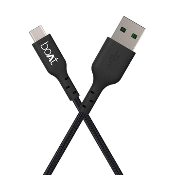 boAt A 350 Type C Cable for Smartphone, Charging Adapter (1.5m, Carbon Black)