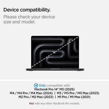 Spigen Urban Fit Designed for New MacBook Pro 14 inch Hard Shell Case with M4/Pro/Max (2024) and M3/M2/M1/Pro/Max (2023-2021) - Black
