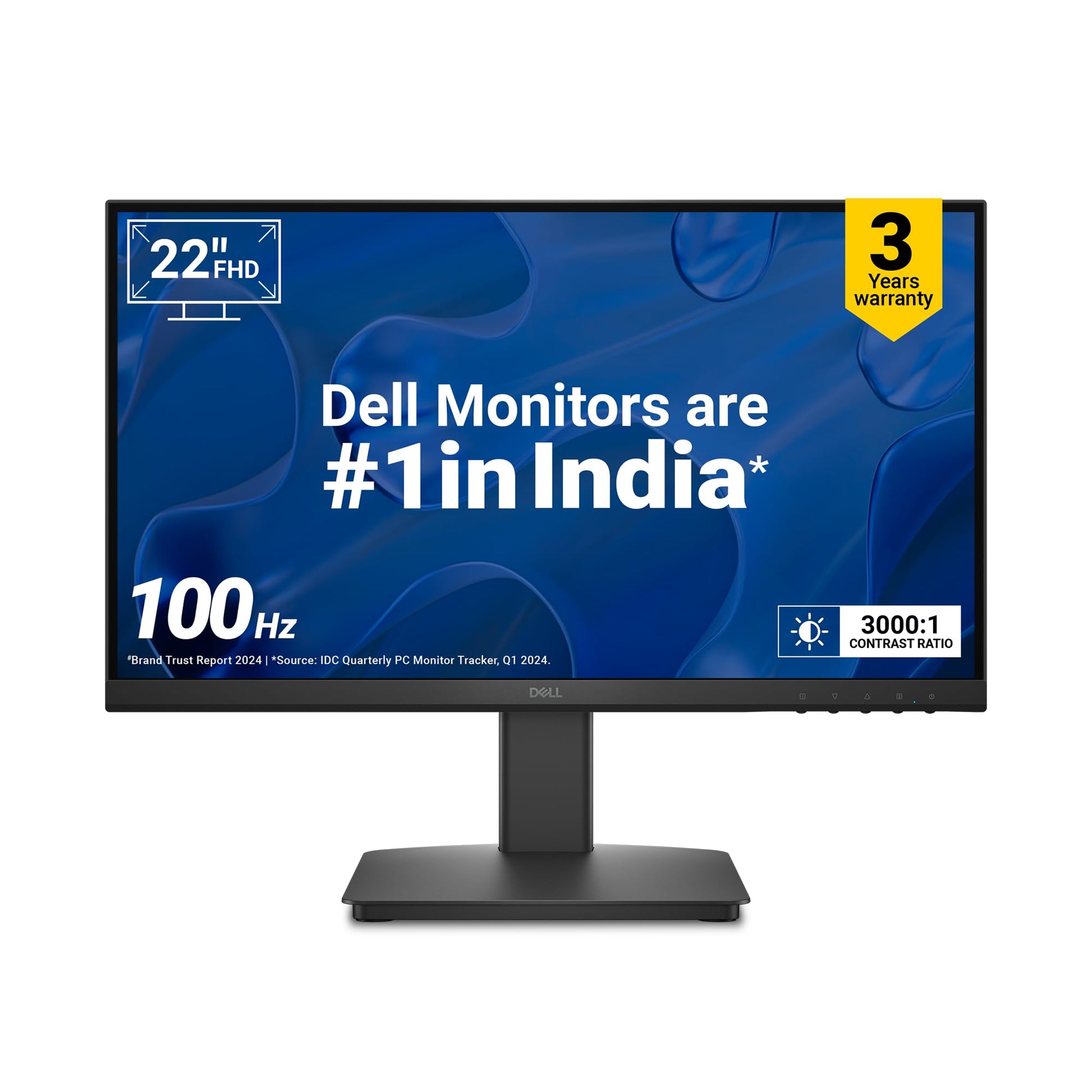 Dell SE2725HM 27"/68.58 cm FHD Monitor, Ultra-Thin Bezels, 100Hz IPS Panel, 5 ms Response, Contrast 1000:1, Tilt Adjust, HDMI, VGA, Warranty 3 Years, Comfortview Plus, TÜV Rheinland 3-Star Eye Comfort