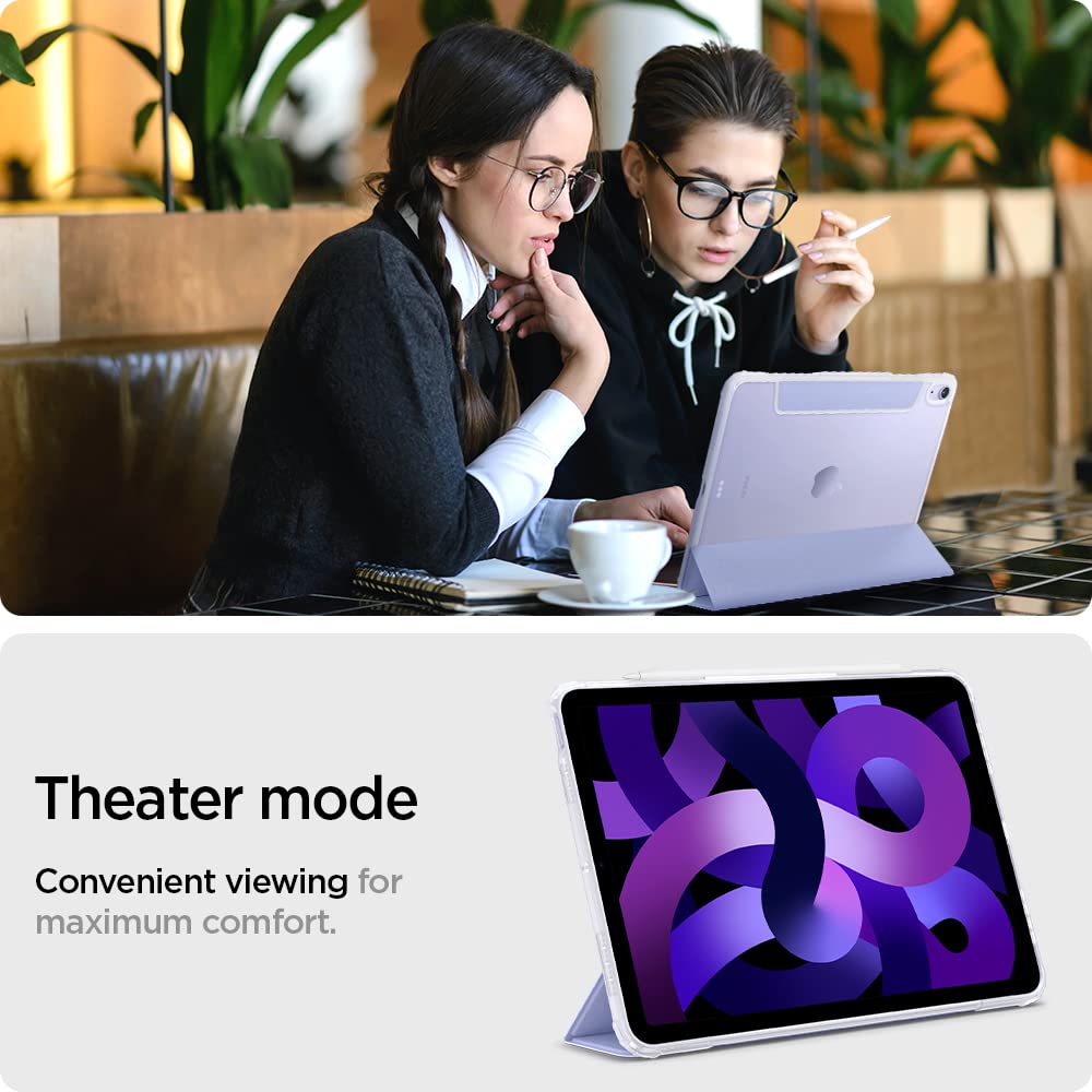 Spigen for iPad Air 11 Inch Case M4/M3/M2(2026/2025/2024), iPad 10.9 Inch 5th/4th Gen Cover(2022/2020), Ultra Hybrid Pro, Full Cover Folio Case with Pencil Holder, Trifold Stand - Lavender