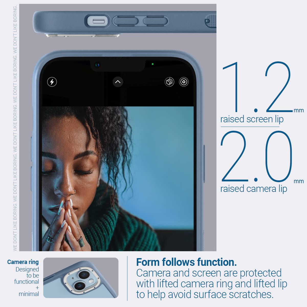 CASEOLOGY by Spigen Skyfall Back Cover Case Compatible For iPhone 14 Plus (TPU and Polycarbonate|Sky Blue)