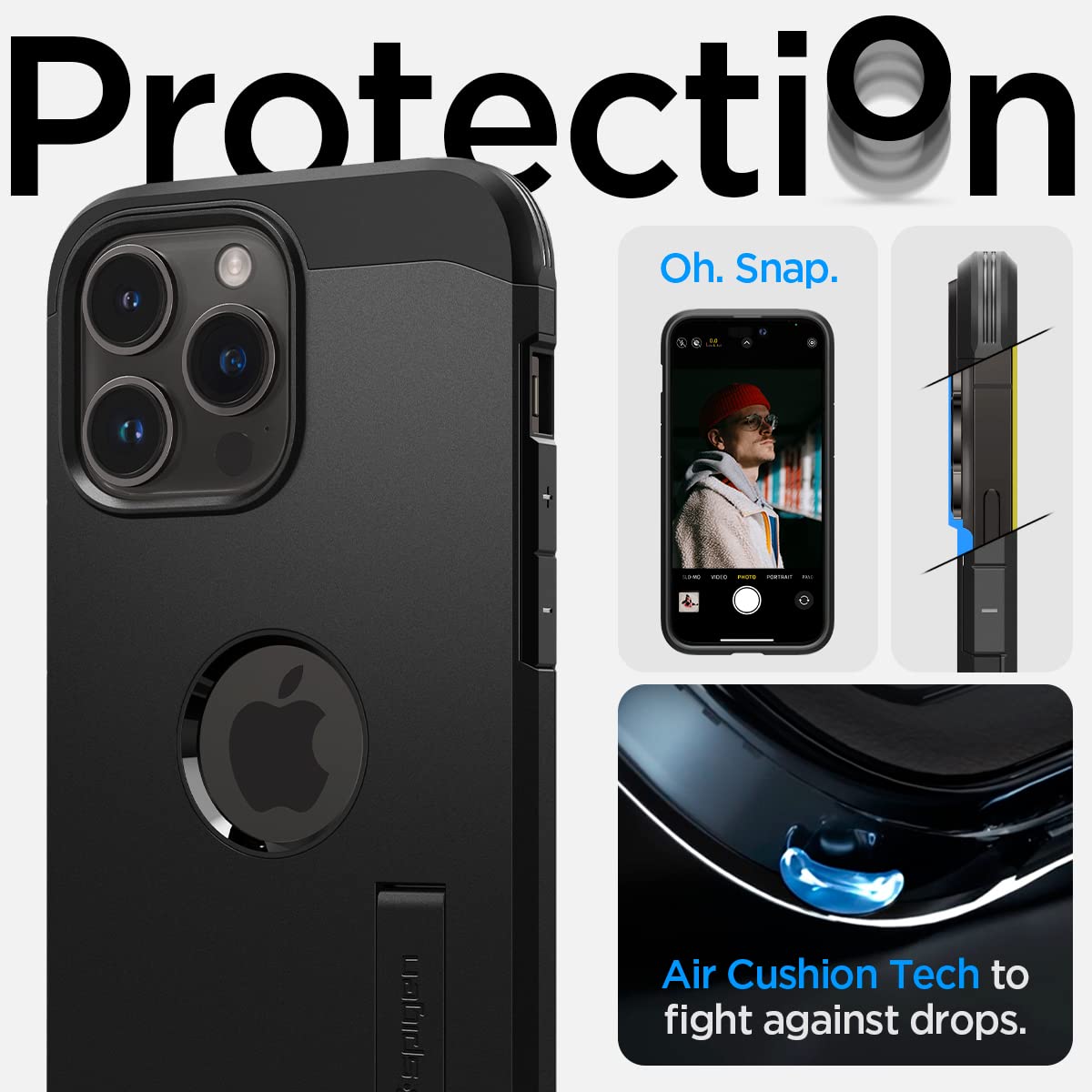 Spigen Tough Armor MagFit Back Cover Case Compatible with iPhone 14 Pro Max (TPU + Poly Carbonate | Black)