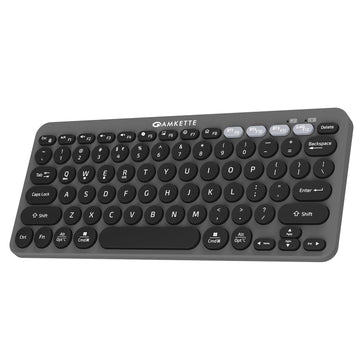 Amkette New and Improved Optimus BT 4 in 1 Multi Device Wireless Keyboard/Bluetooth Keyboard | One Click Device Switching and AI Access for Windows, MacOs, Android and iOS, Dual OS Layout (Grey)