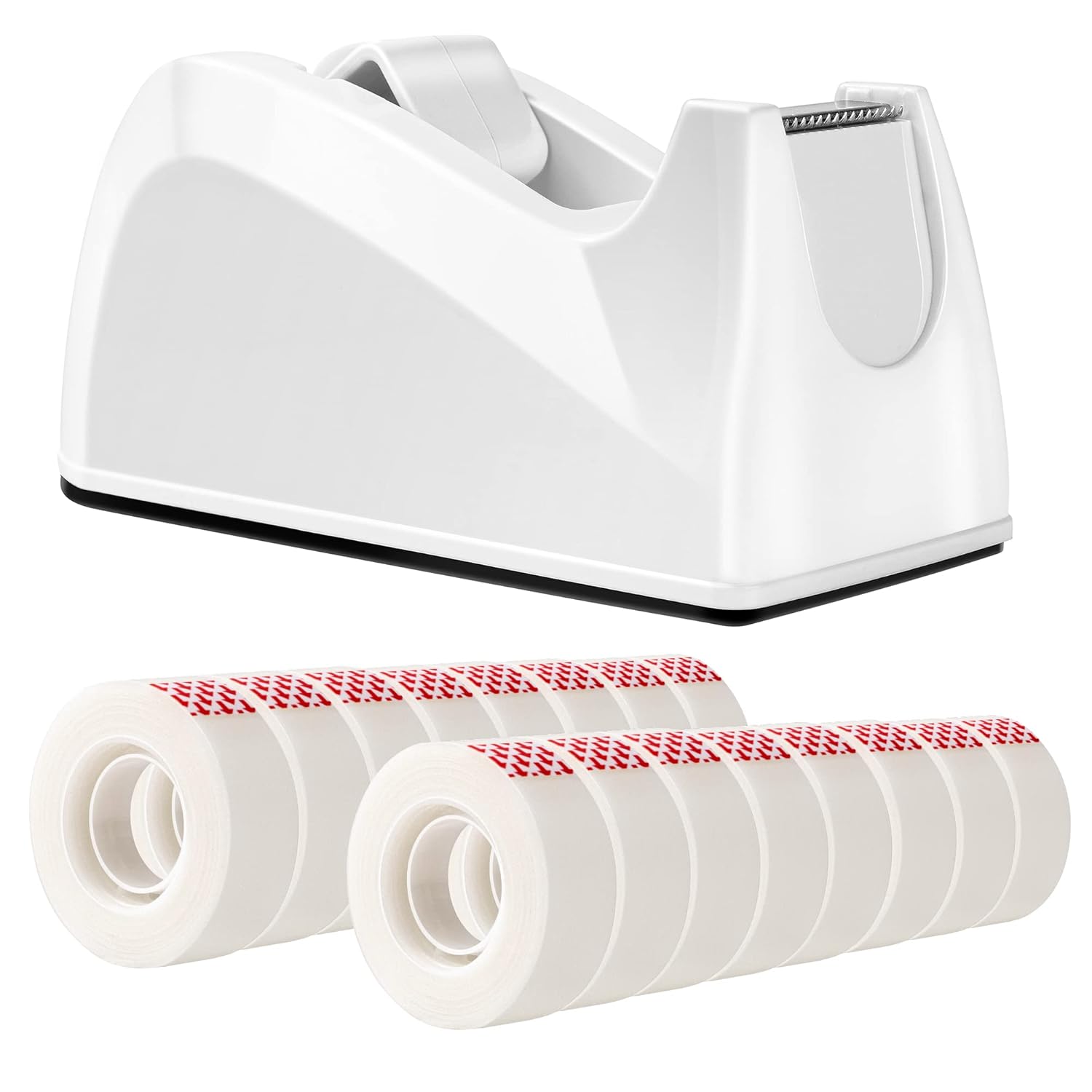 AmazonBasics Tape with Dispenser, 1" Core, Clear, 3/4"W x 1296", 16 Rolls/Pack