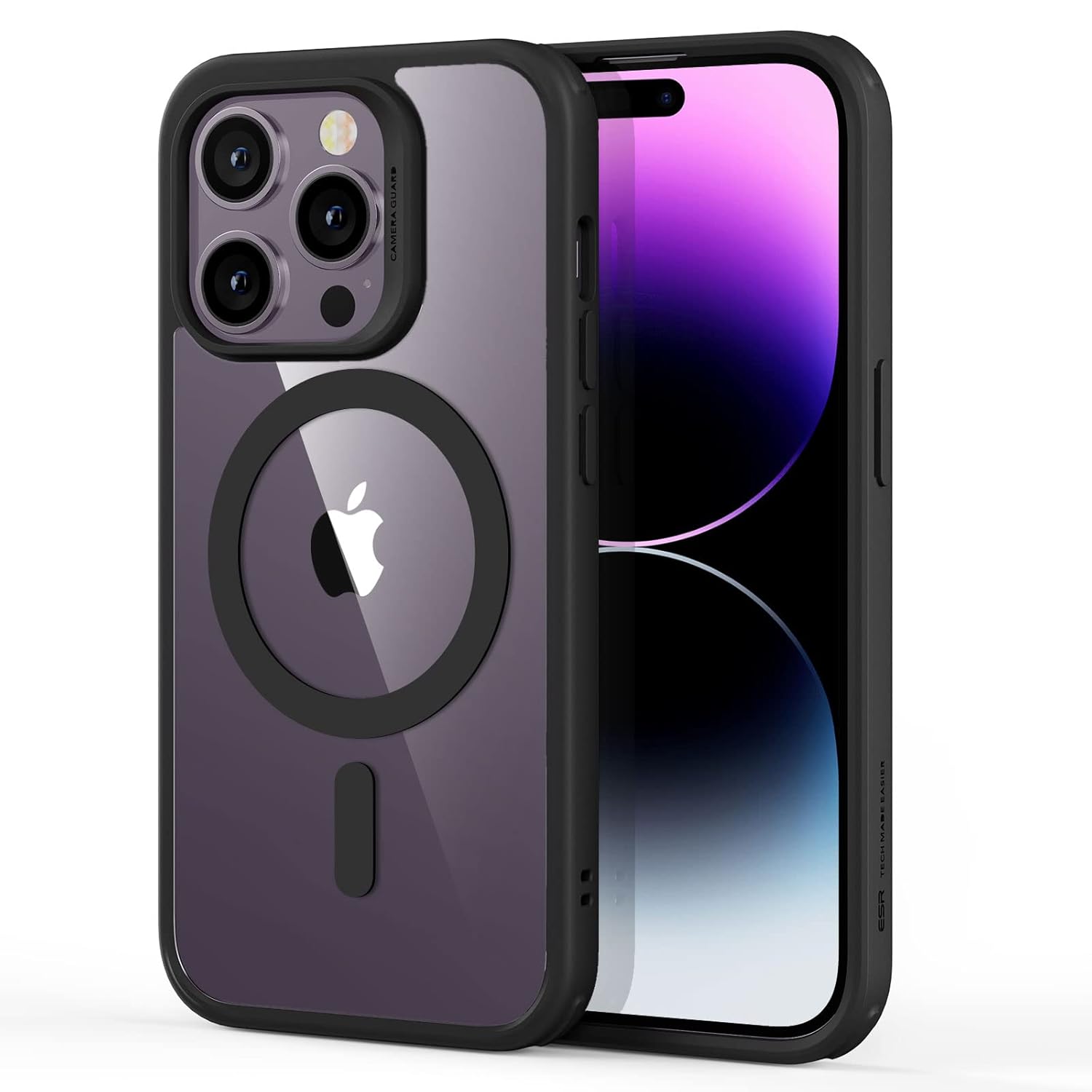 ESR for iPhone 14 Pro Max Case, Compatible with MagSafe, Scratch-Resistant, Thin and Slim, Classic Shockproof Military-Grade Protection, TPU, Magnetic Back Cover, Clear Black