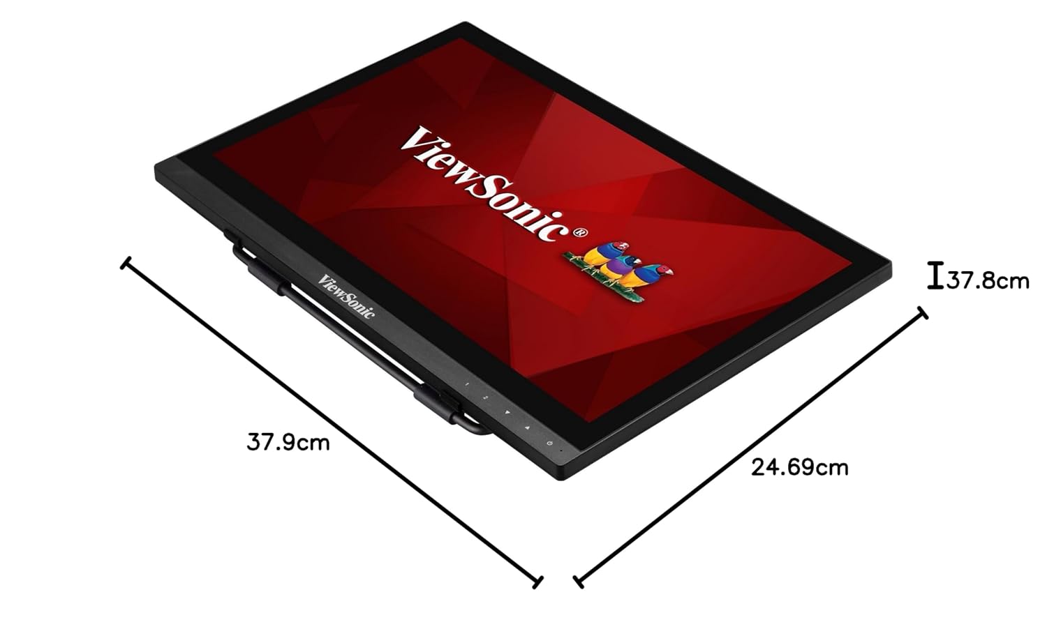 ViewSonic TD1630-3 40.64 Cm (16") Touch Portable Monitor with10-Point Capacitive Touch | Advanced Ergonomic | 7H Hardness Screen | EyeCare | Integrated Speakers| VGA| HDMI |USB 2.0 Type B | Multi OS