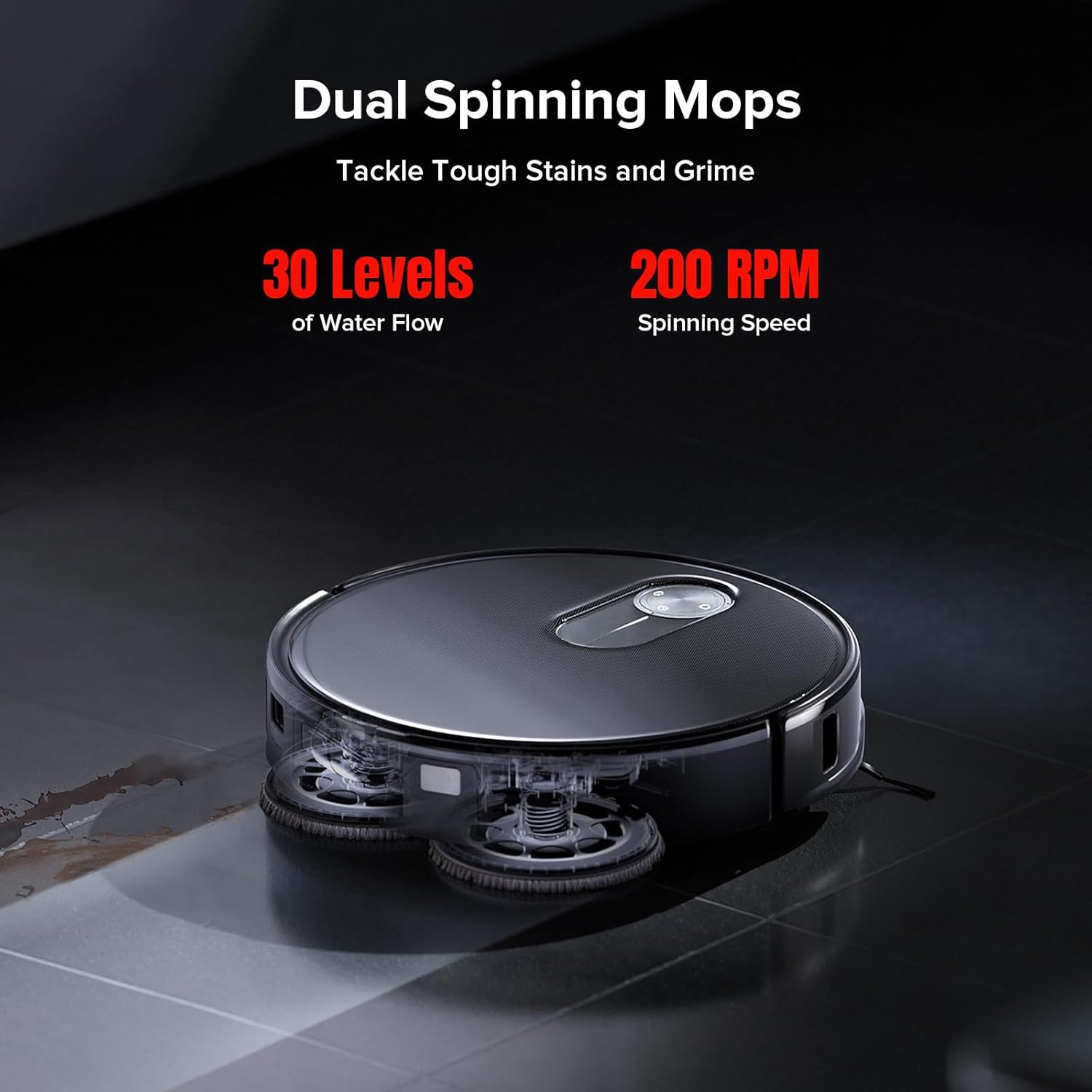 roborock Qrevo Slim Robot Vacuum and Mop Combo, 8.2cm Ultra-Slim, 3D Sensing Tech, Advanced Obstacle Recognition, 11,000Pa Suction, FlexiArm Side Brush & Mop, Auto Mop Washing & Drying, Self-Emptying