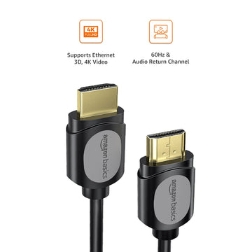Amazon Basics High Speed HDMI Cable (Gold-Plated, A Male to A Male) - Supports 4K @60Hz and Audio Return (3 Feet)