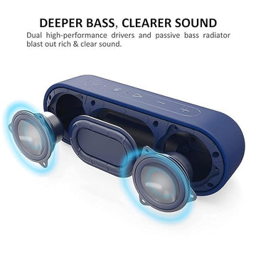 Tribit XSound Go Wireless Bluetooth 5.0 Speakers with Loud Stereo Sound & Rich Bass 16W,24H Playtime,100 ft Bluetooth Range,Outdoor Lightweight IPX7 Waterproof,Built-in Mic (Blue)