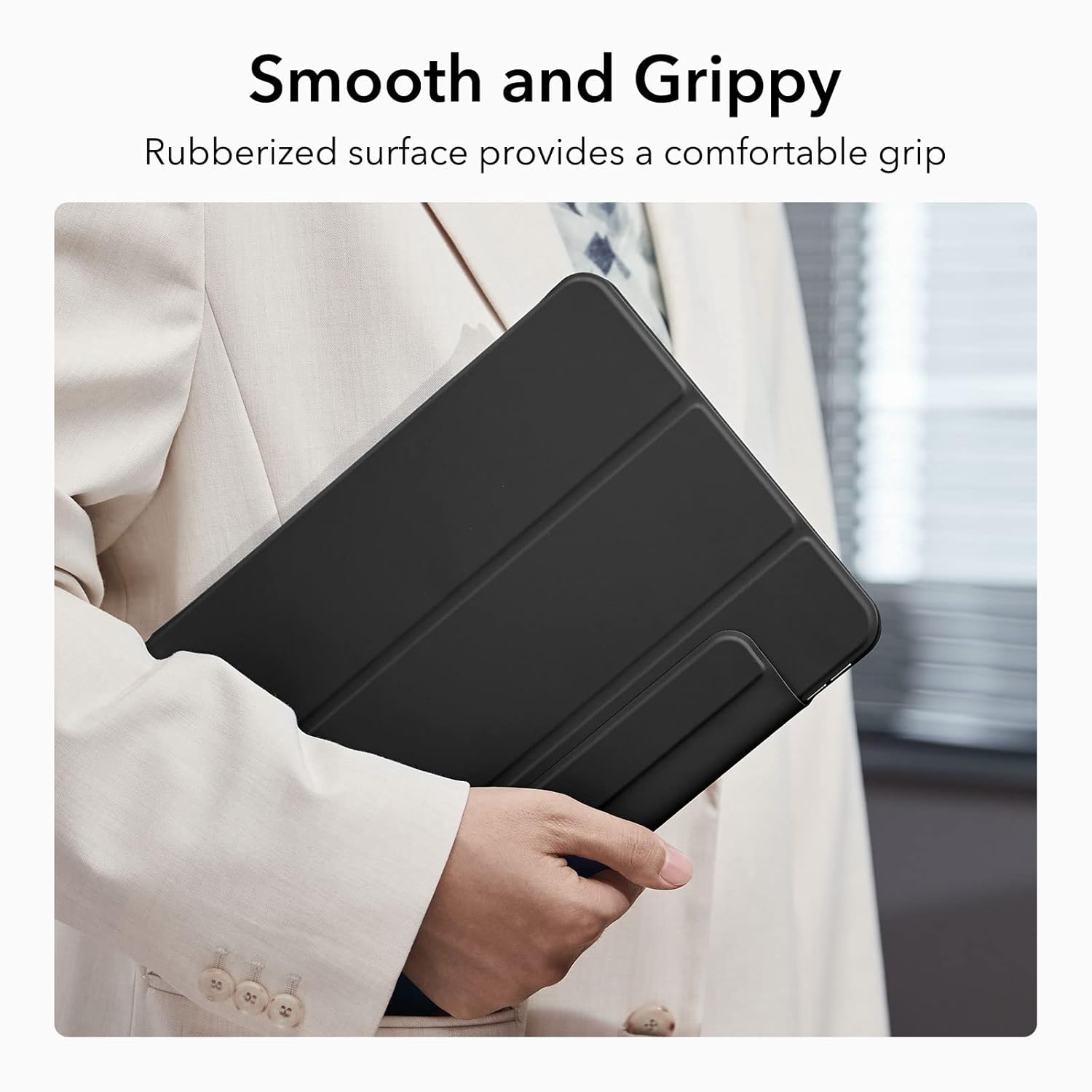 ESR for iPad Pro 12.9 inch Cover (2022/2021/2020, 6th/5th/4th Generation), iPad Air 13 inch Case 2025/2024, Convenient Magnetic Attachment, 2-Way Stand, Rebound Magnetic Case, Black