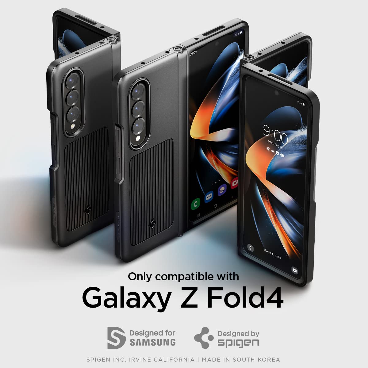 Spigen Neo Hybrid S for Samsung Galaxy Z Fold 4 Case, Galaxy Z Fold4 Back Cover (2022) - TPU+Poly Carbonate+Metal｜Black