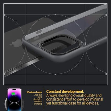 CASEOLOGY by Spigen Skyfall Back Cover Case Compatible For iPhone 14 Pro Max (TPU and Polycarbonate | Matte Black| Grey)
