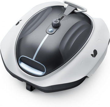 BUBLUE Bubot 300P Coedless Pool Vacuum for Above Ground Pools, Robotic Pool Cleaner with Bluehole Suction, Dual Motors, DirtLock 2.0, Smart Sensor, Double Filtering, Up to 850 Sq.Ft, Light White