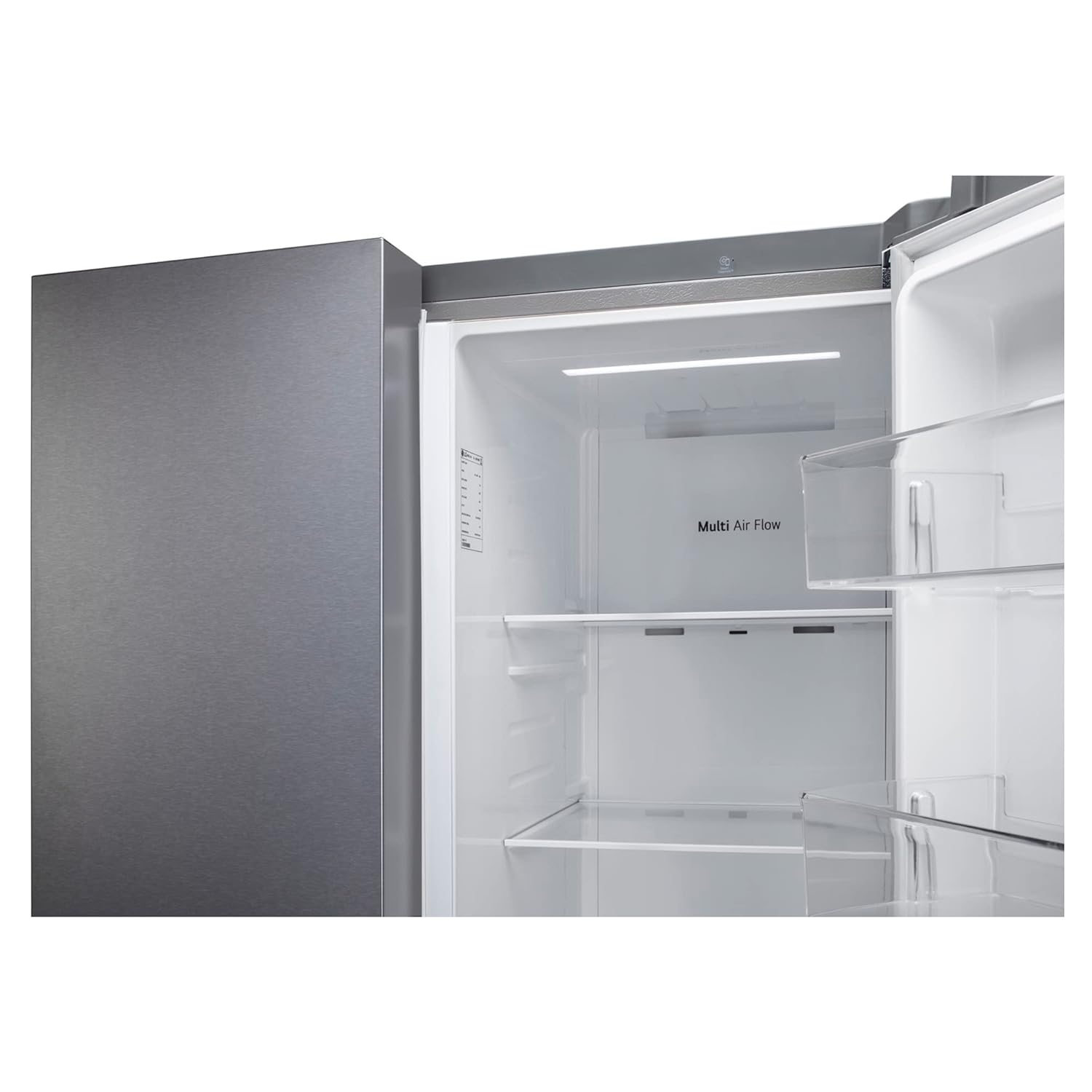 LG 655 L, 3 Star, Frost-Free Smart Inverter Double Door Side-By-Side Refrigerator (GL-B257HDSY, Dazzle Steel, Smart Diagnosis, Express Freeze | Multi Air-Flow)