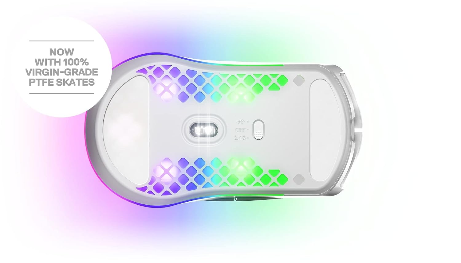 SteelSeries Aerox 3 Wireless - Super Light Gaming Mouse - 18,000 CPI TrueMove Air Optical Sensor - Ultra-Lightweight 68g Water Resistant Design - 200 Hour Battery Life Snow,White,62612