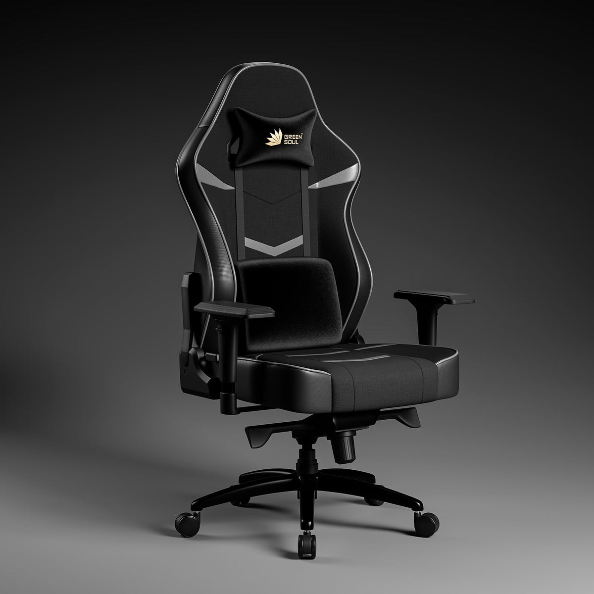Green Soul Monster Ultimate Series T | Multi-Functional Ergonomic Gaming & Office Chair| Premium Spandex & PU Leather Fabric | Adjustable Neck, Lumbar Pillow | 4D Adjustable Armrests (Full Black)
