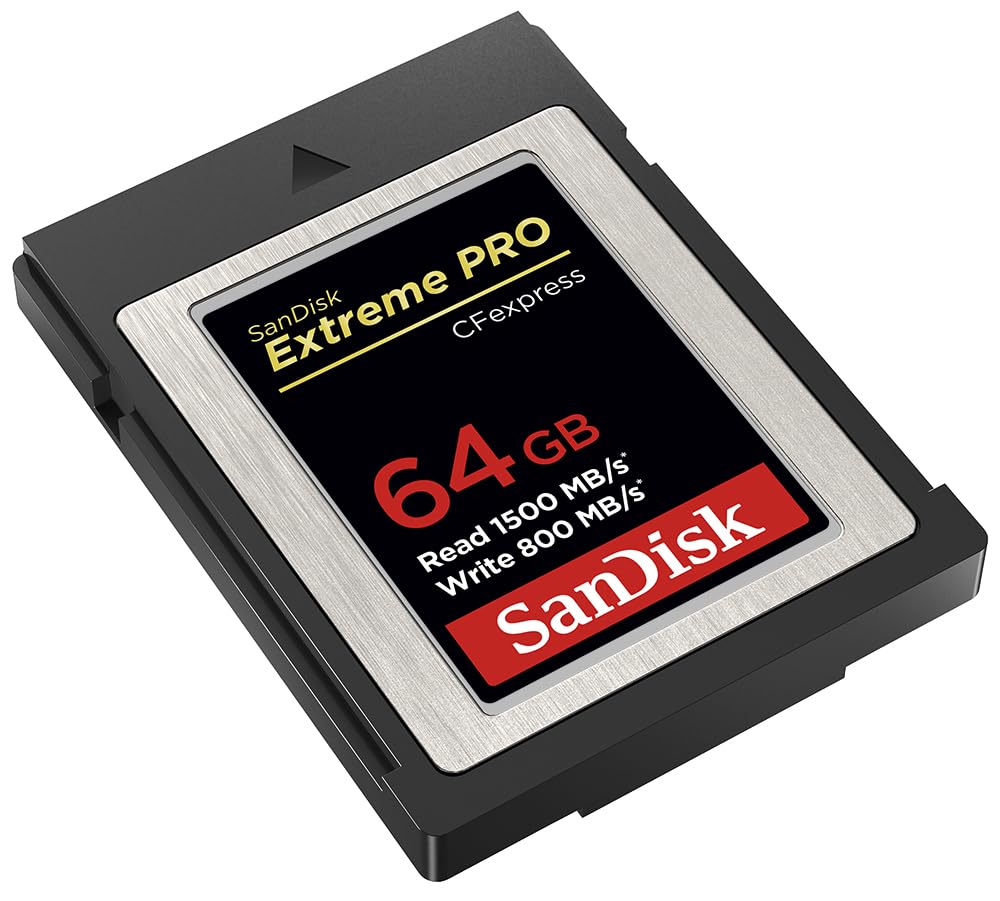 SanDisk Extreme Pro Cfexpress Type B Card,1500 MB/s R & 800 MB/s W, Black, 64GB