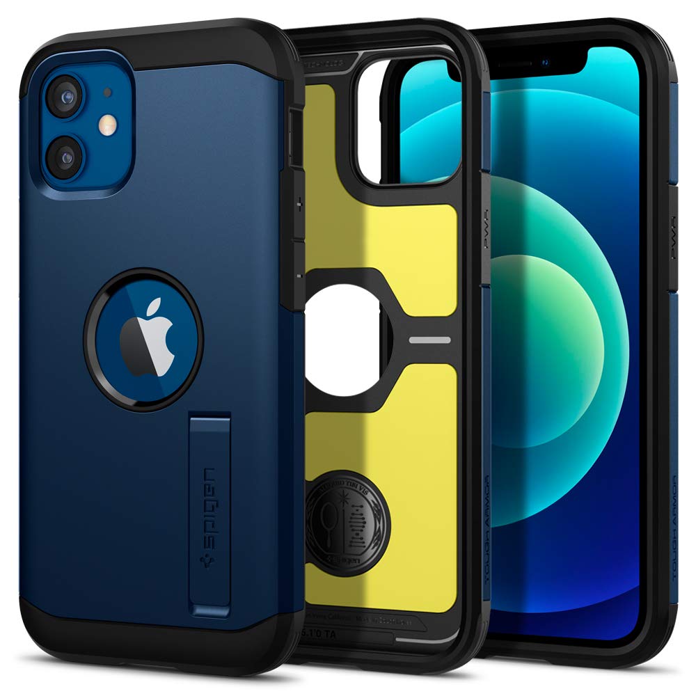Spigen Tough Armor Back Cover Case Compatible with iPhone 12 mini (TPU + Poly Carbonate | Black)