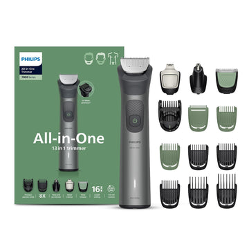 Philips India's No.1 Men's Trimmer | BeardSense Technology | 13-in-1 Trimmer | Precision Trimming | Face, Hair & Body | Nose/Ear Trimming | 2+3yrs* warranty | 120 Min Runtime, MG7922/15, Green