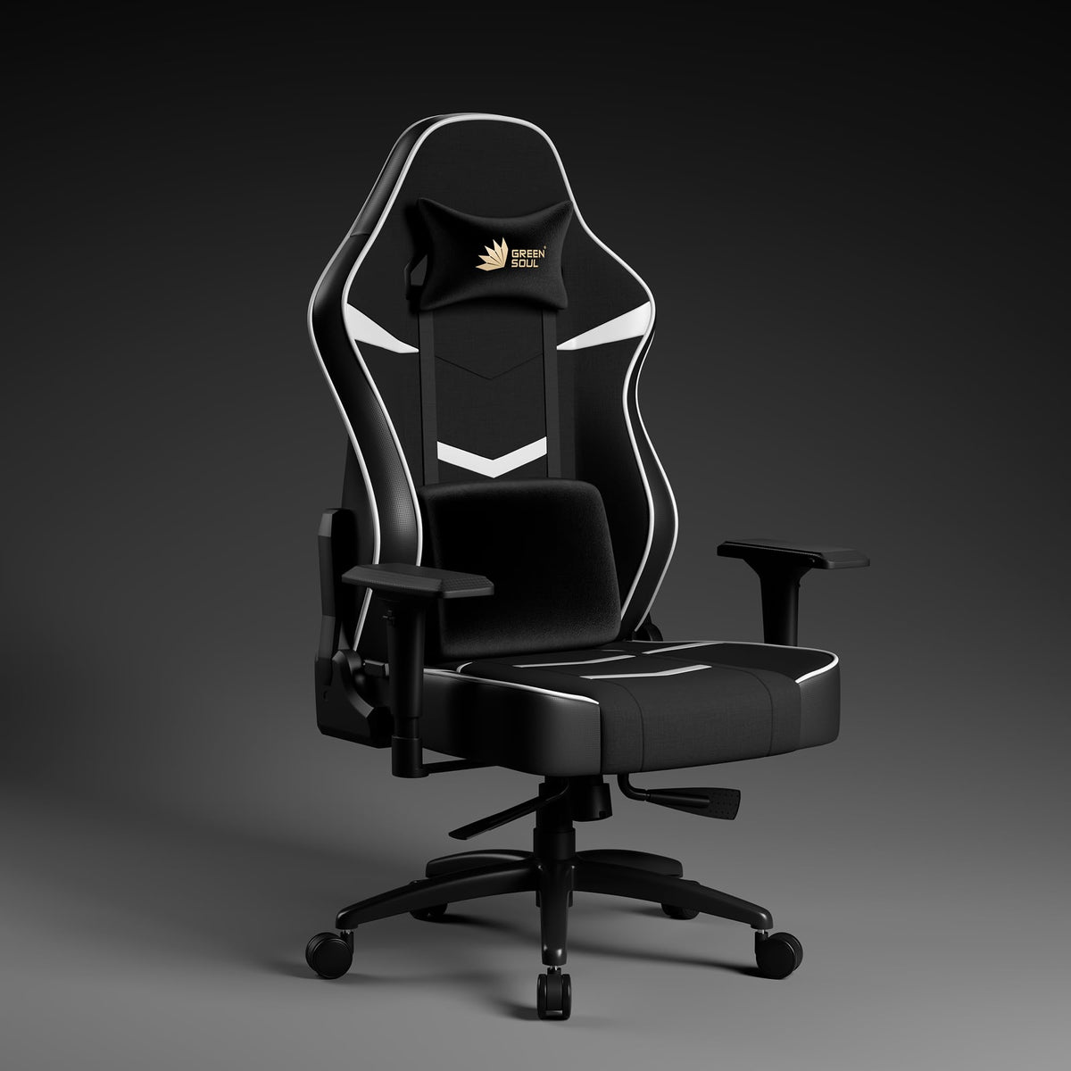 Green Soul Monster Ultimate Series T | Multi-Functional Ergonomic Gaming & Office Chair| Premium Spandex & PU Leather Fabric | Adjustable Neck, Lumbar Pillow | 4D Adjustable Armrests (Full Black)