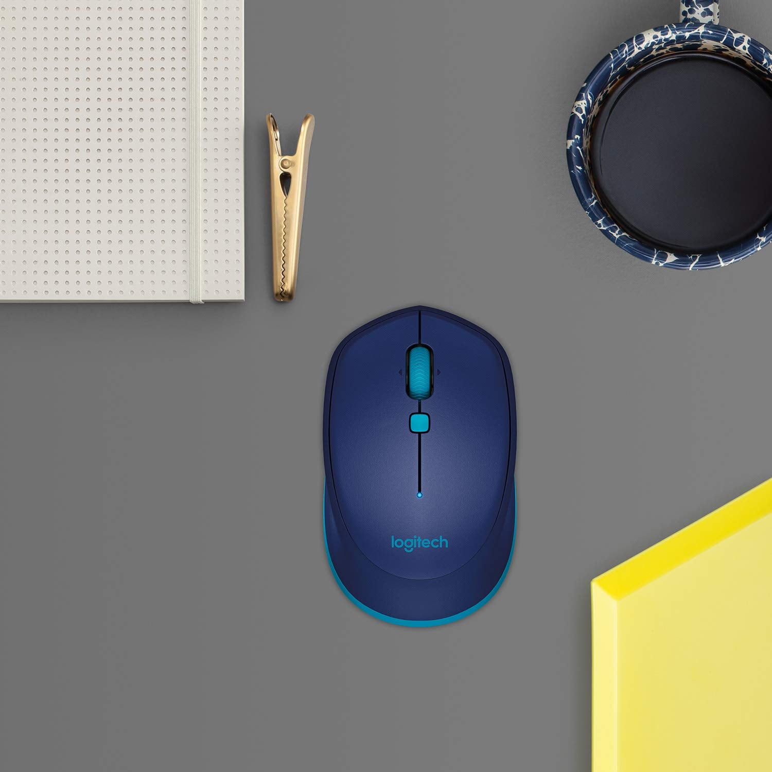 Logitech M337 Wireless Mouse, Bluetooth, 1000 DPI Laser Grade Optical Sensor, 10-Month Battery Life, PC/Mac/Laptop - Blue