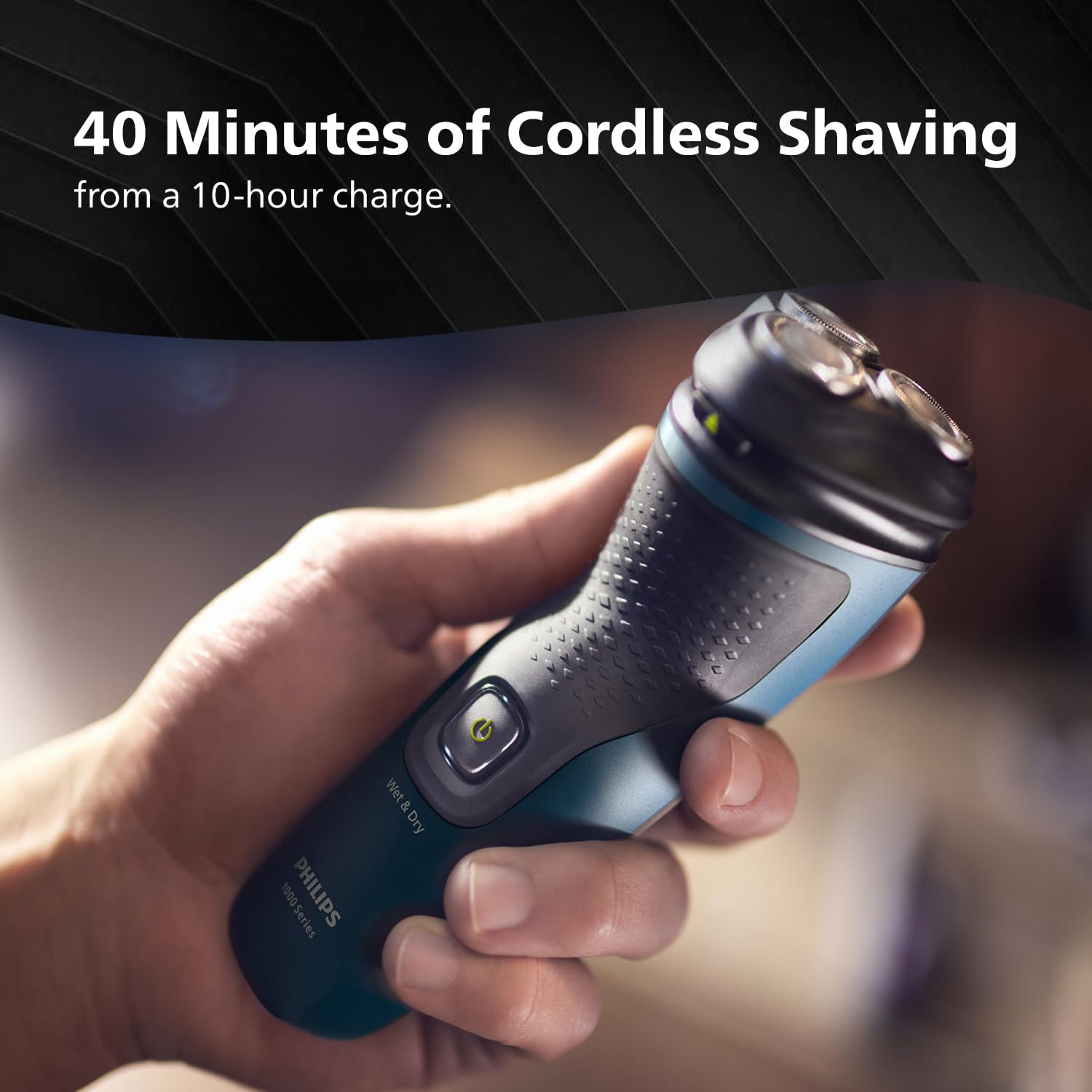 Philips Electric Shaver for Man| 3D Flex Heads| 27 Self-Sharpening Blades| ComfortCut |100% Waterproof IPX7, 40 Mins Runtime, 2yr warranty | S1151/03