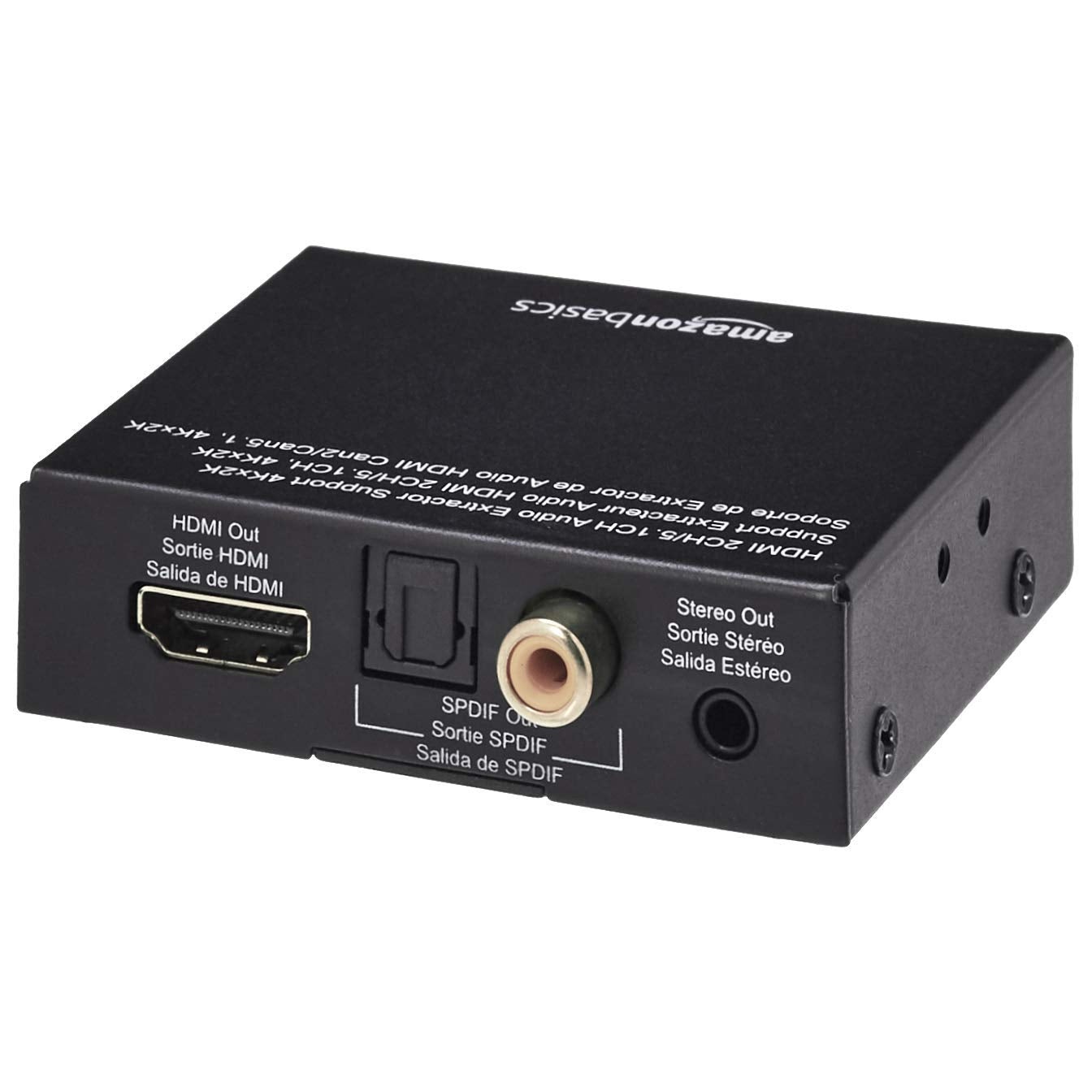 AmazonBasics 4K HDMI to HDMI and Audio (RCA Stereo or Spdif) Extractor Converter (Supports Apple TV, Fire TV and Blue-Ray Players)