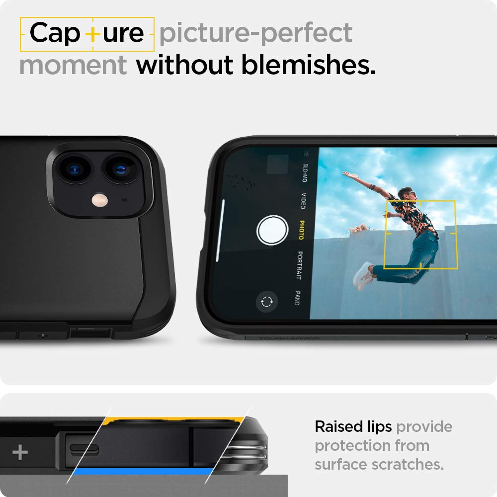 Spigen Tough Armor Back Cover Case Compatible with iPhone 12 mini (TPU + Poly Carbonate | Black)