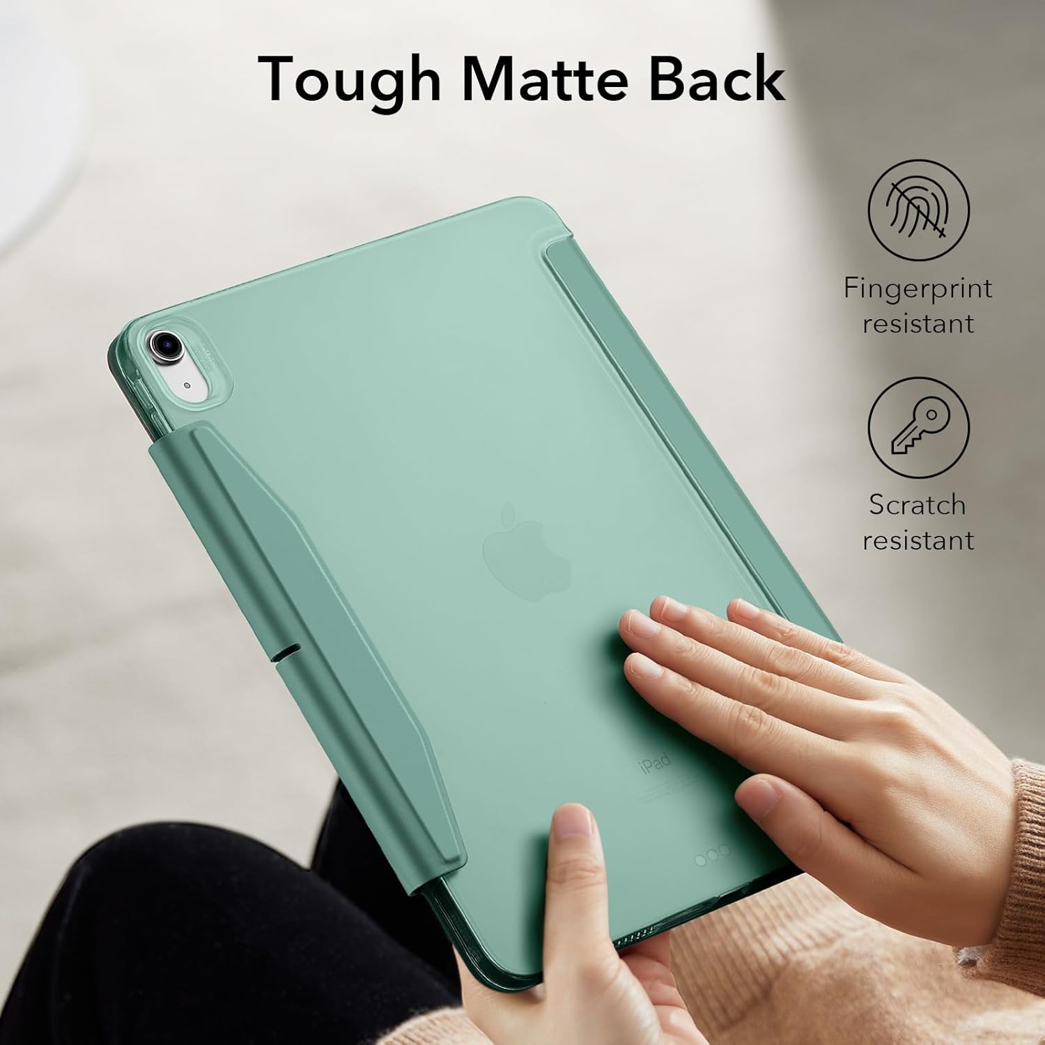 ESR for iPad Air 11 Inch Case M3/M2, iPad Air 7th/6th/5th/4th Gen Case (2025/2024/2022/2020) 10.9 Inch, Trifold Smart Case, Auto Sleep and Wake, Slim and Lightweight, Green