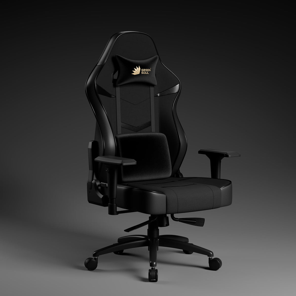 Green Soul Monster Ultimate Series T | Multi-Functional Ergonomic Gaming & Office Chair| Premium Spandex & PU Leather Fabric | Adjustable Neck, Lumbar Pillow | 4D Adjustable Armrests (Full Black)