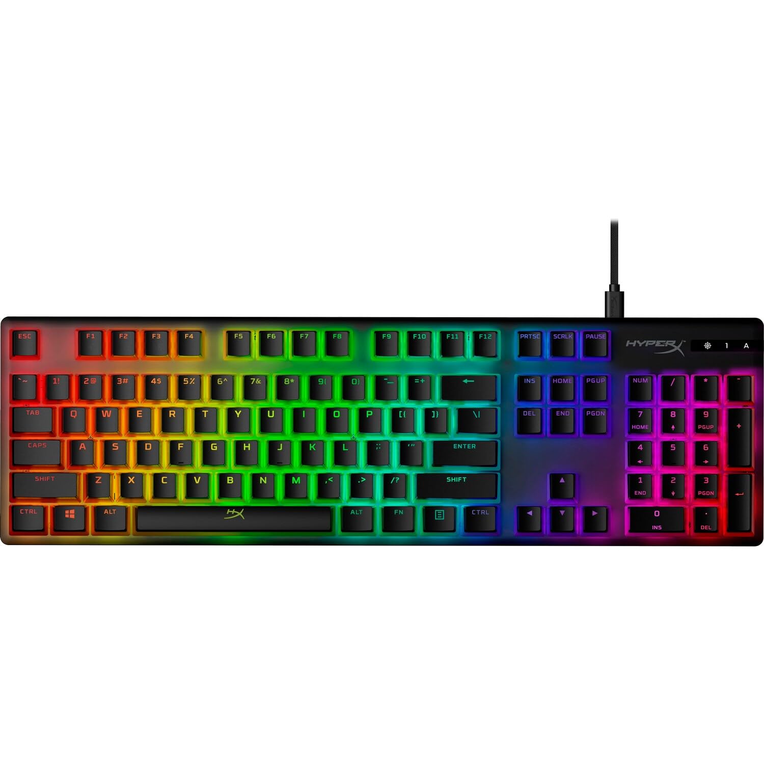 Hyperx Double Shot Pbt Pudding Full OEM Profile, English Us Layout 104 Keycaps Set with Translucent Layer for Mechanical Keyboards - Black (Hkcpxp-Bk-Us/G)