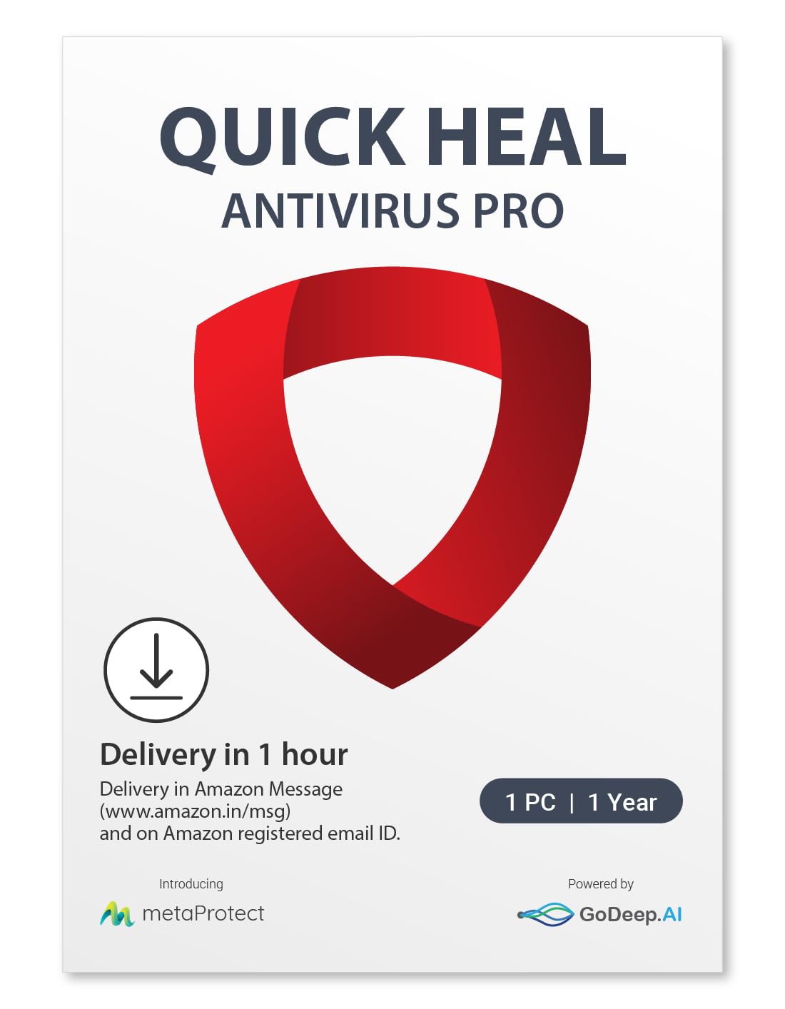 Quick Heal Antivirus Pro | Windows PC/Laptop | 5 PC, 1 Year | AI-Based Virus Protection | Email Delivery in 1 hr |+ 6 month AntiFraud.AI for IOS/Android