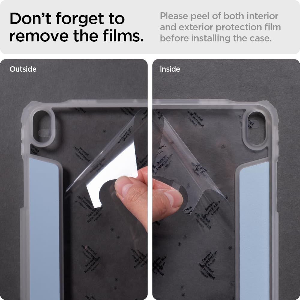 Spigen Ultra Hybrid Pro for iPad Air 11inch M3/M2 (2025/2024) Case, iPad Air 10.9inch 5th/4th Gen (2022/2020) Full Cover Folio Case with Built in Pencil Holder, Trifold Stand - Black