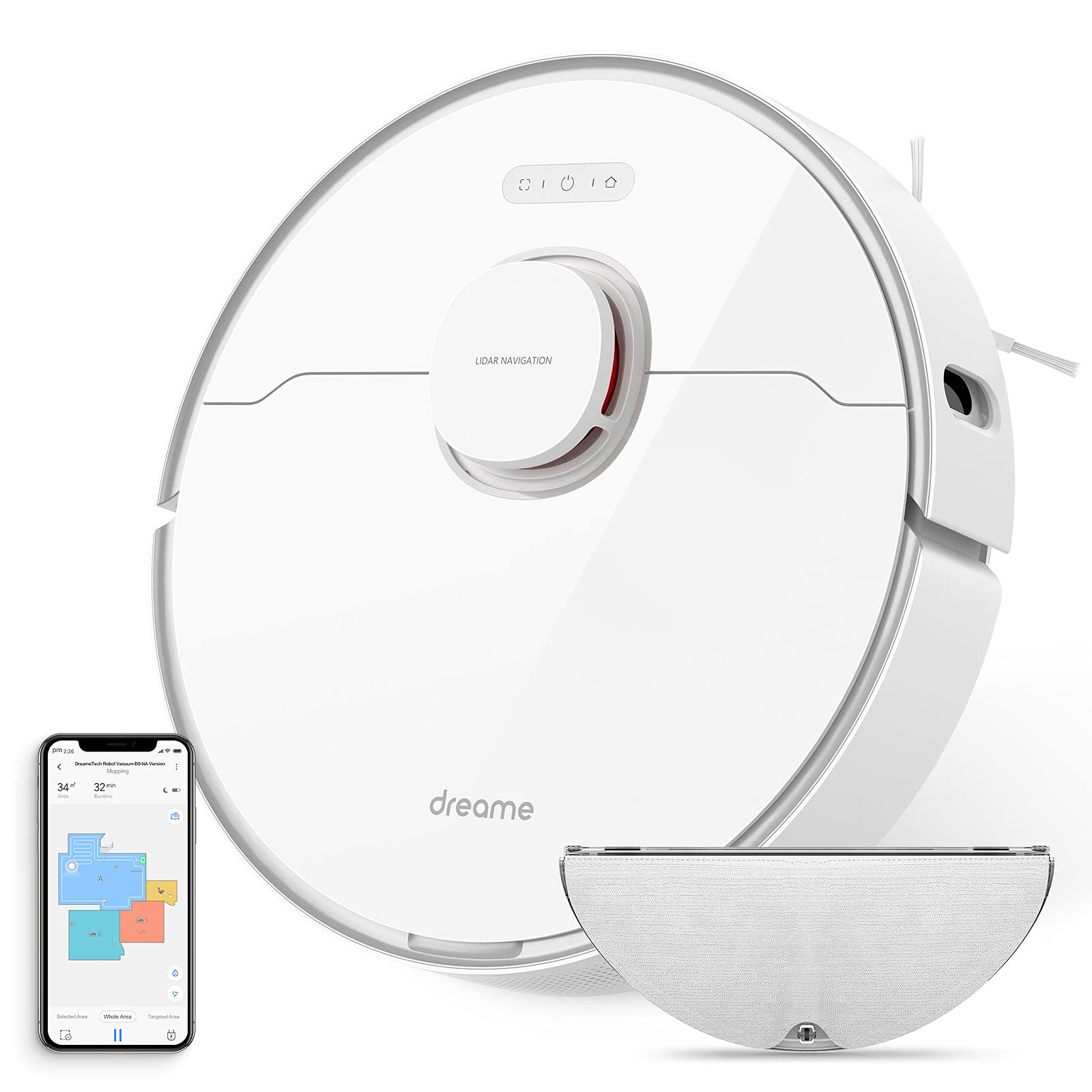 dreame Aqua10 Roller Robot Vacuum and Mop, AquaRoll Mop, 30,000Pa Suction | 100% Detangling, Carpet-Protecting Roller Guard, 2.36in Obstacle Clearing, Auto-Empty, Self-Cleaning, Roller Mop Extending
