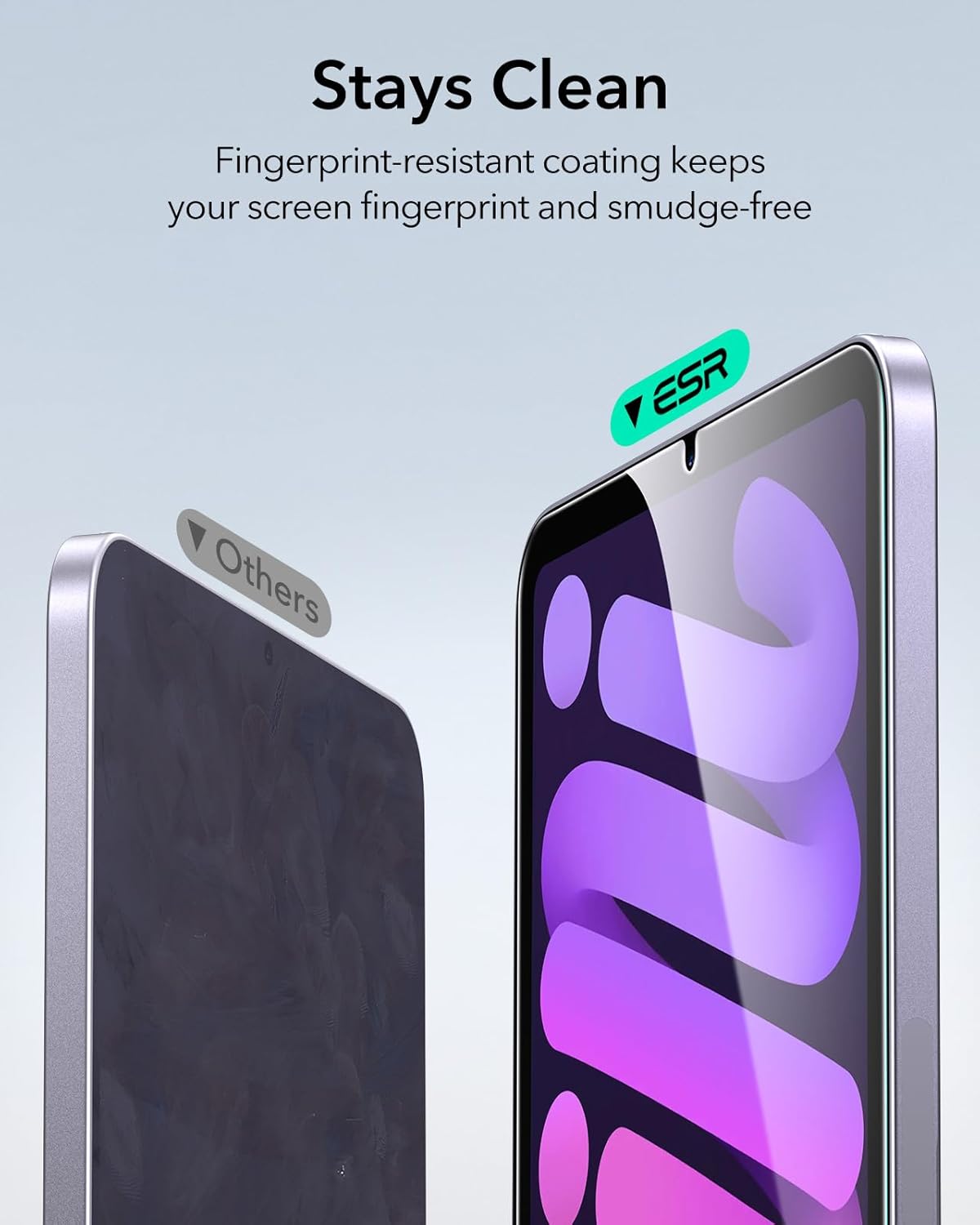 ESR 2 Pack Full Screen Protector For iPad Mini 7/A17 Pro,iPad Mini 7/6th Generation(2024/2021) 8.3 inch,Anti-Scratch Tempered Glass with Easy-Installation Frame,HD Clear,Support Apple Pencil Pro/USB-C