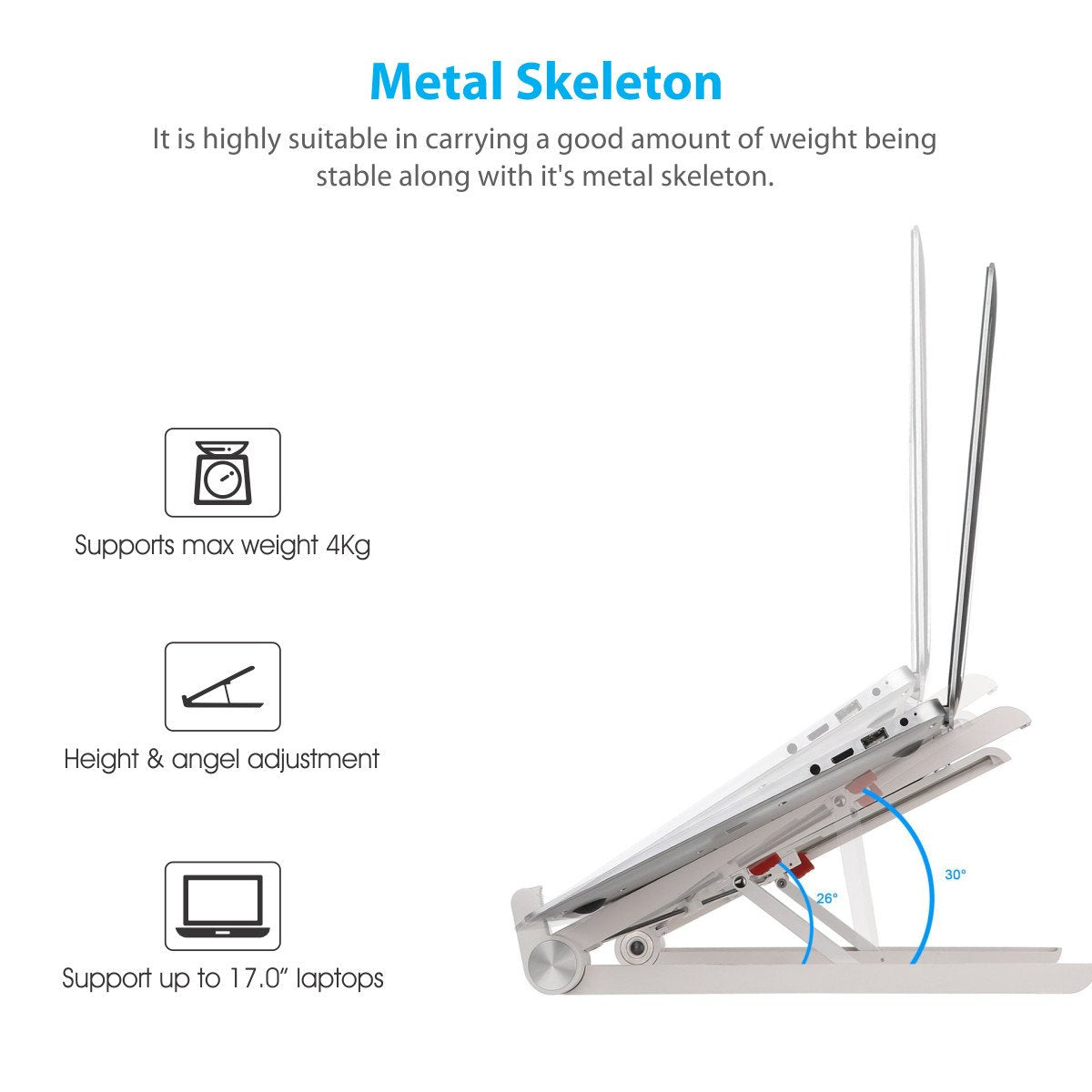 Portronics POR-835 My Buddy Lite Foldable Laptop Stand (Silver)
