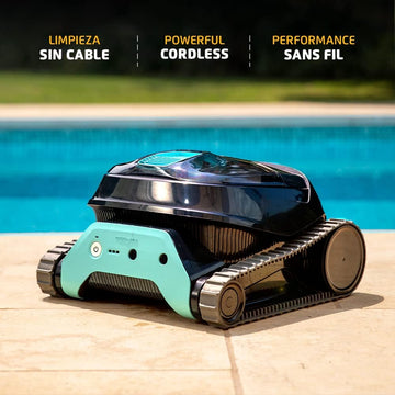 Dolphin Liberty 200 Cordless Robotic Pool Vacuum Cleaner — Simple Inductive Charging Wall Climbing Capabilities Ideal for Above and In-Ground Pools up to 33 FT in Length Blue