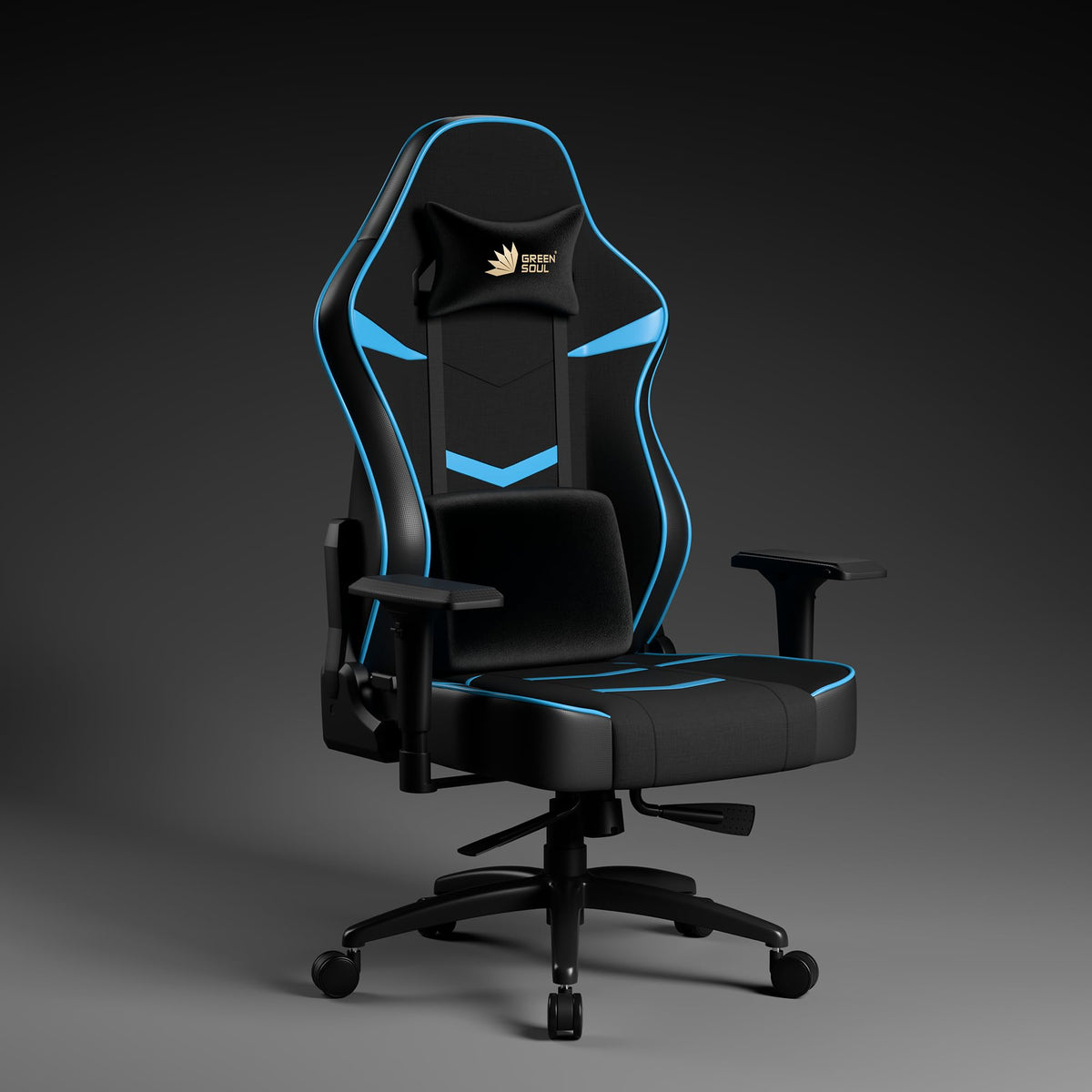 Green Soul Monster Ultimate Series T | Multi-Functional Ergonomic Gaming & Office Chair| Premium Spandex & PU Leather Fabric | Adjustable Neck, Lumbar Pillow | 4D Adjustable Armrests (Full Black)