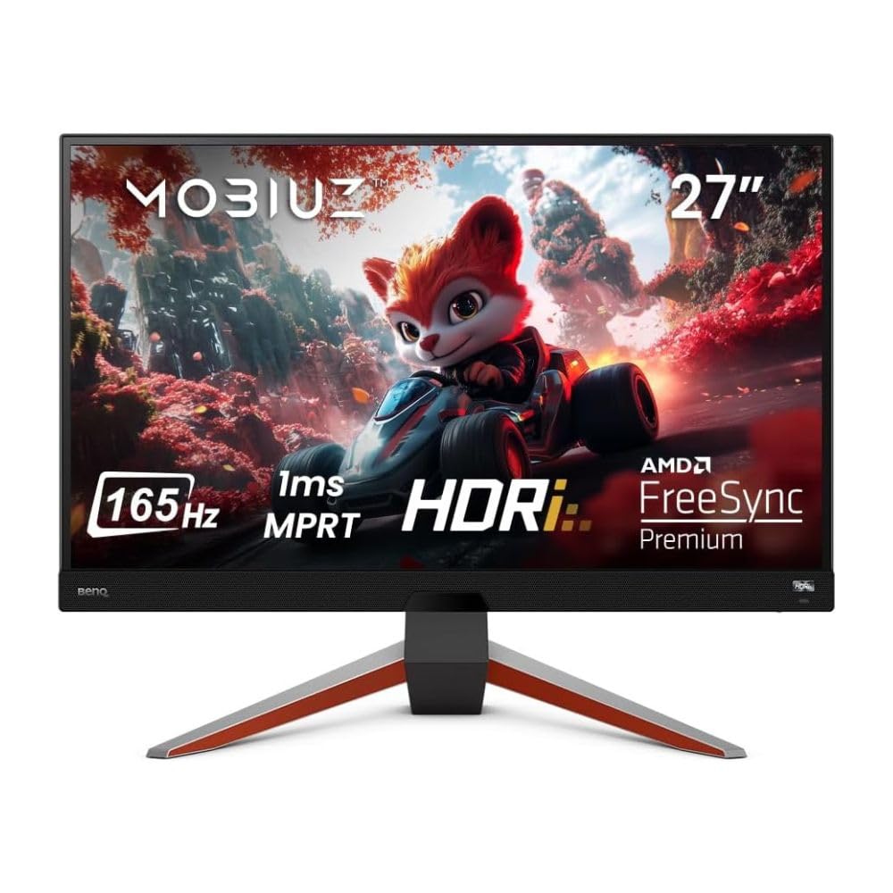 BenQ MOBIUZ EX2710S 27" IPS 1920x1080 Full HD HDR Gaming Monitor 165Hz| 1ms MPRT| FreeSync Premium|Height Adjust| 99% sRGB| Bezel-Less|Black Equalizer| treVolo Speakers (2.5W x 2)|HDMI|DP (Dark Grey)