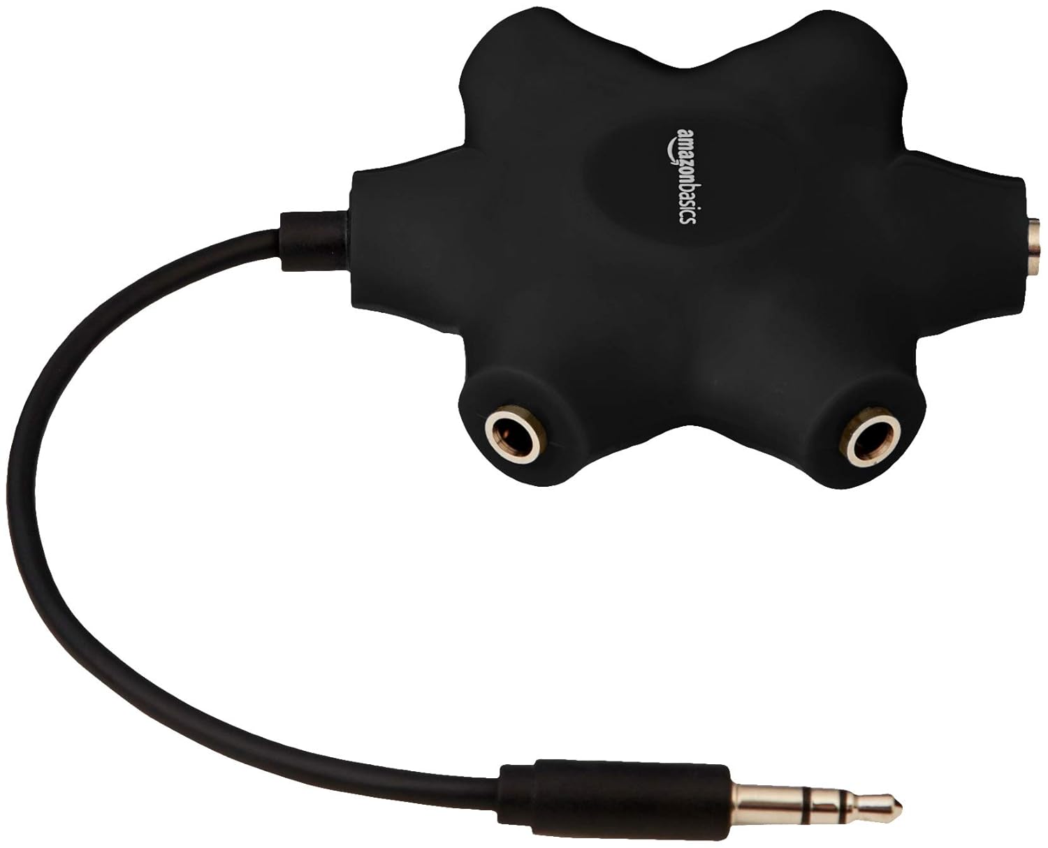 Amazon Basics L6LAU002-CS-H 5-Way Multi Headphone Auxiliary Splitter, Black